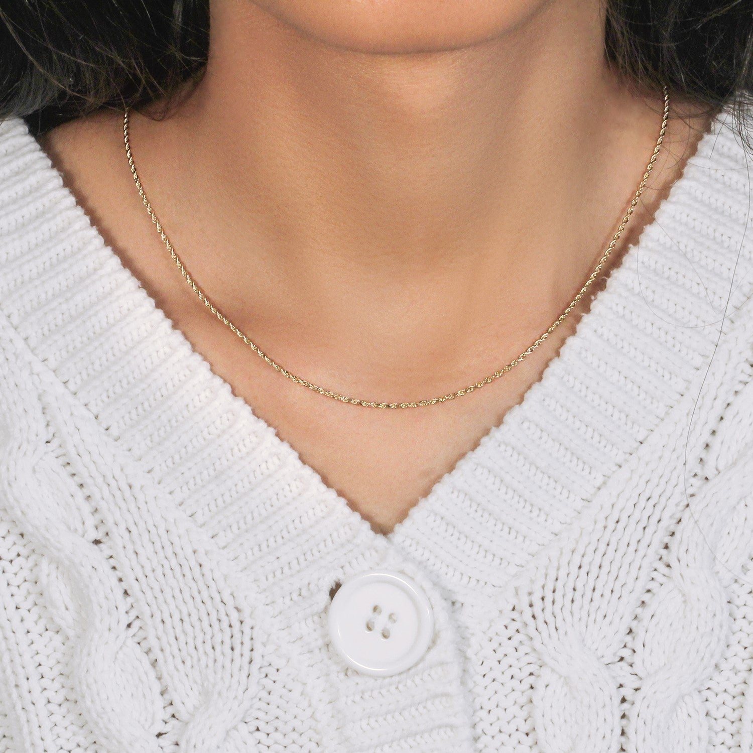 10k Yellow Gold Solid Diamond Cut Rope Chain (1.40 mm)