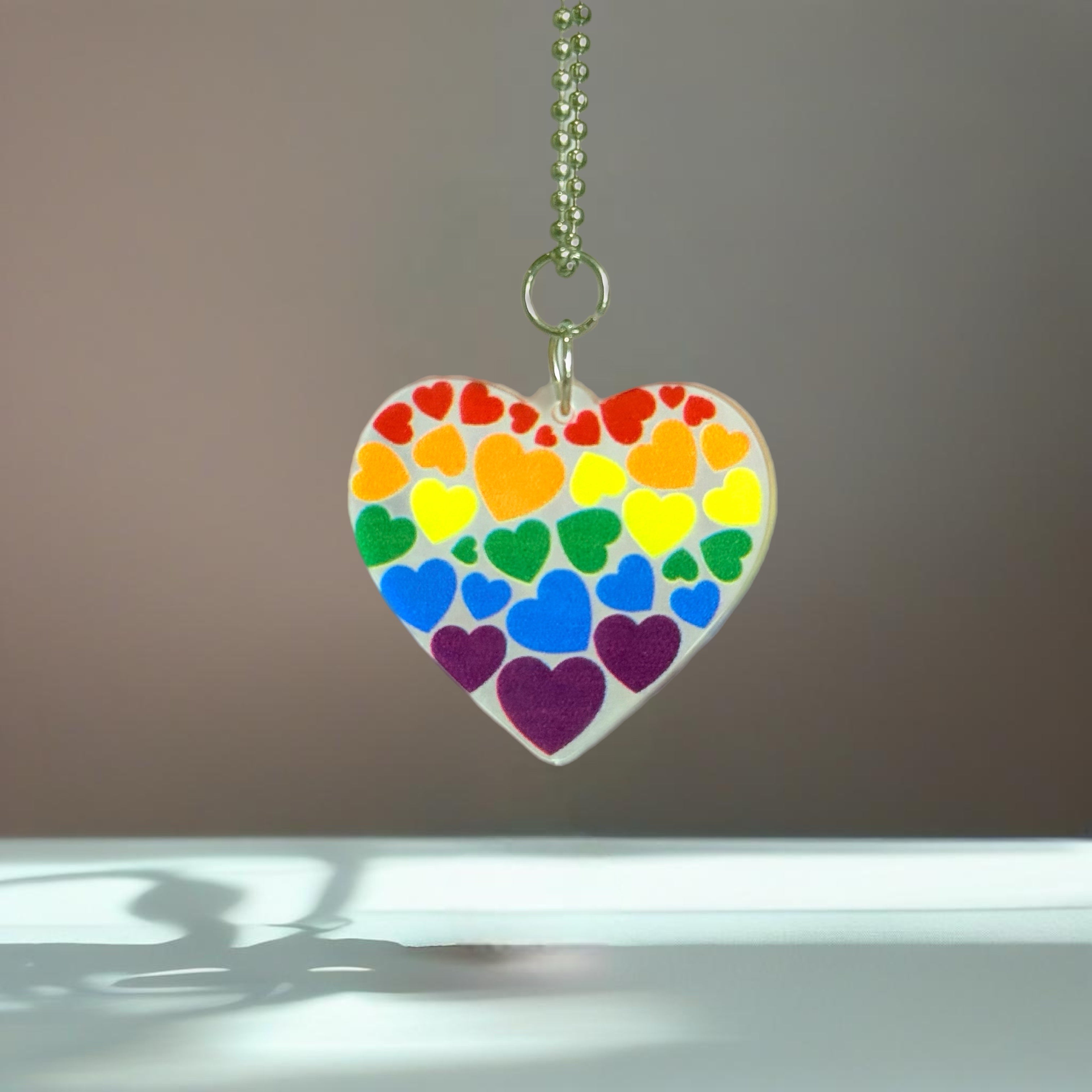 Rainbow Heart Charm - Tumbler Handle Charm