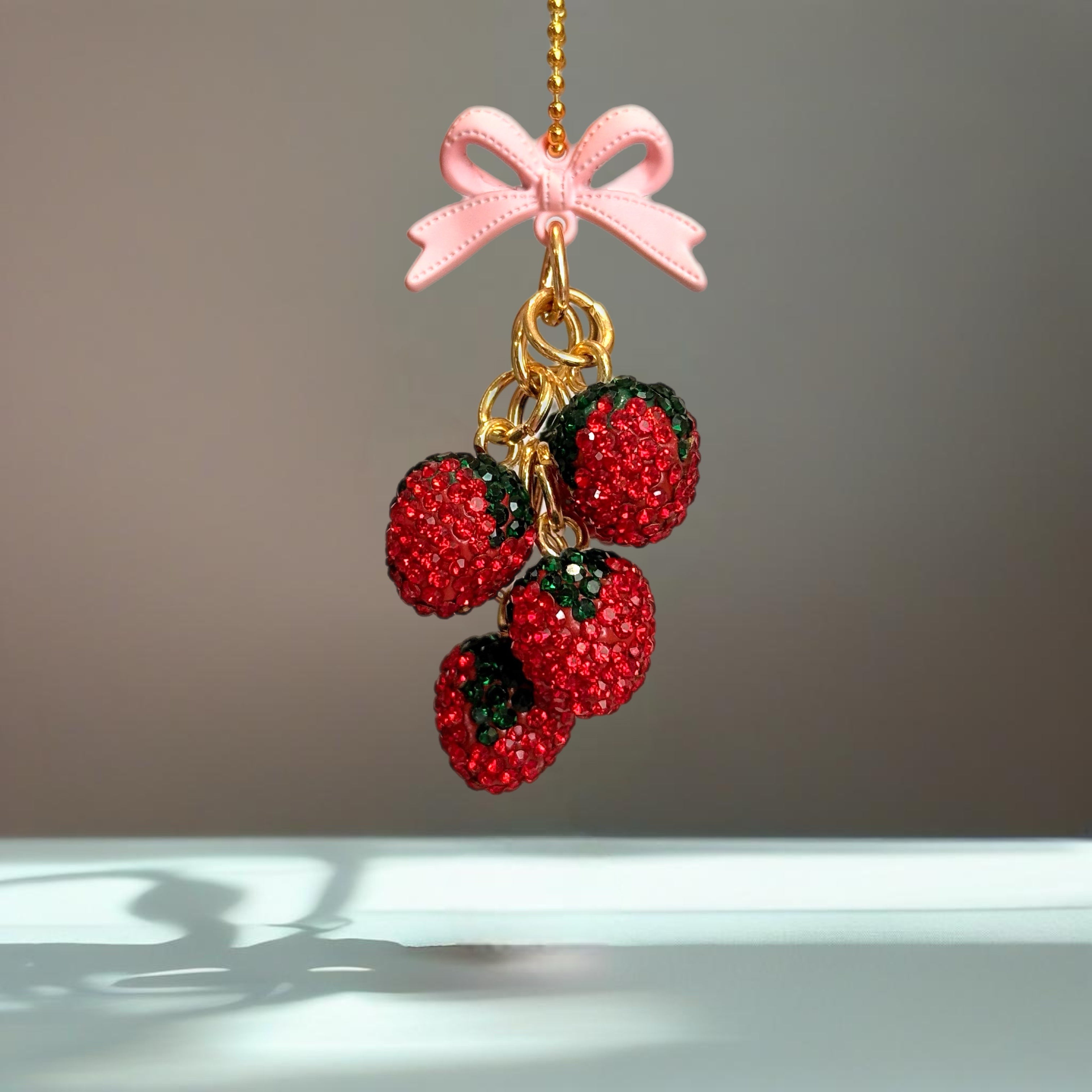 Blingy Strawberry Charm - Tumbler Handle Charm