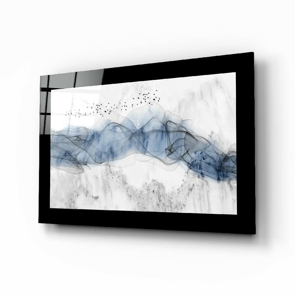 Blue Nebula Glass Wall Art