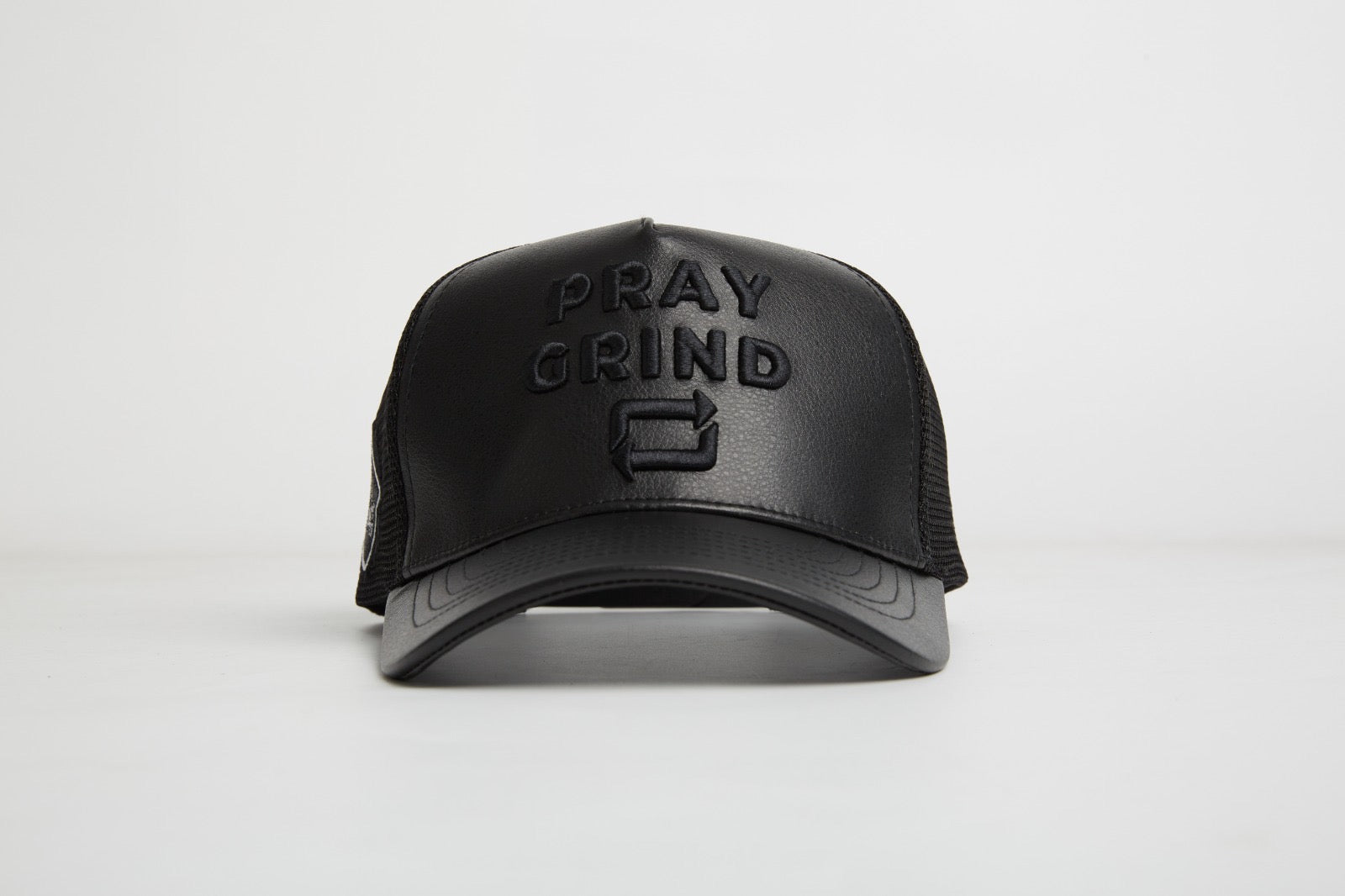 Pray Grind Repeat- Asphalt Leather / Signature Series Snap-Back
