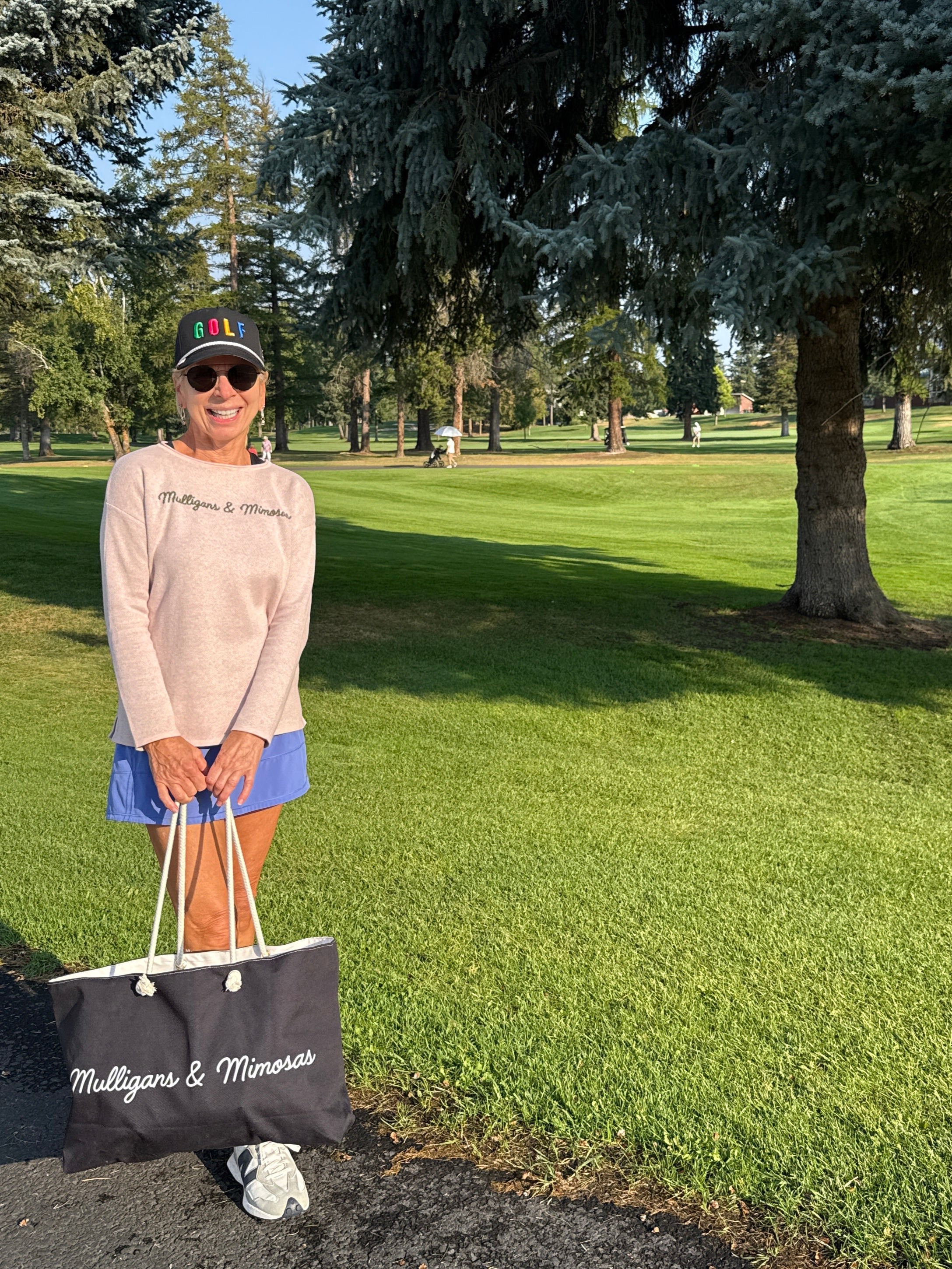 Mulligans &amp;amp; Mimosas Black Golf Tote Bag