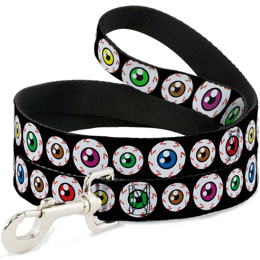 DOG LEASH - EYEBALLS BLACK/MULTI COLOR