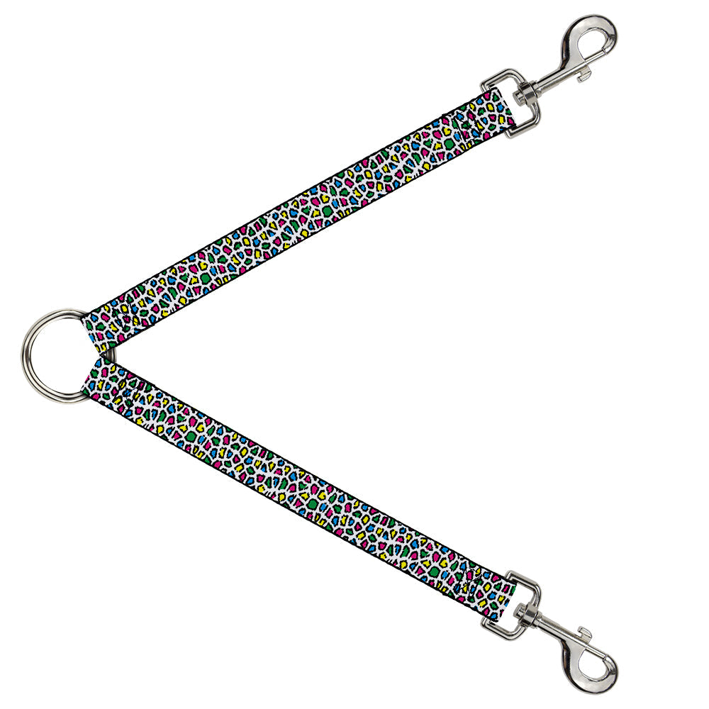 Dog Leash Splitter - Leopard White/Multi Color