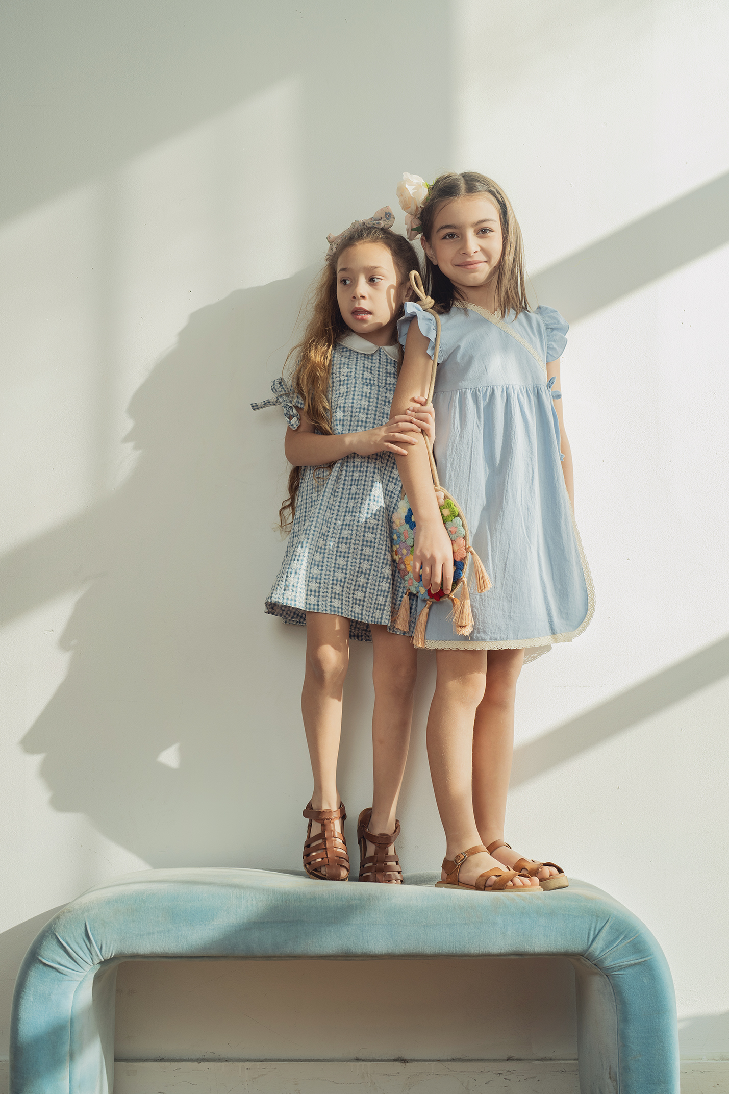 Embroided Gingham Dress