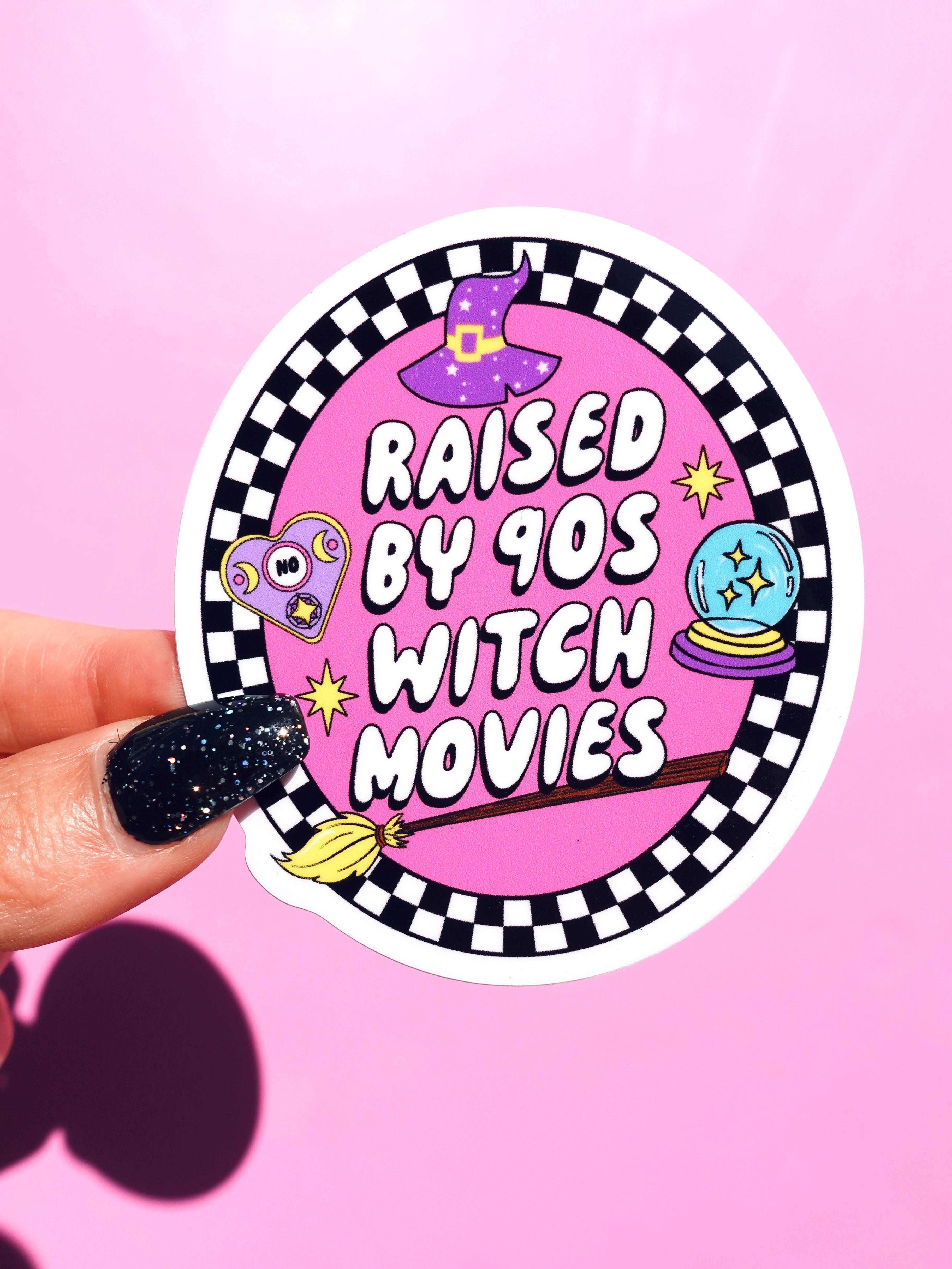 Raised By 90&amp;#39;s Witch Movies Halloween Sticker