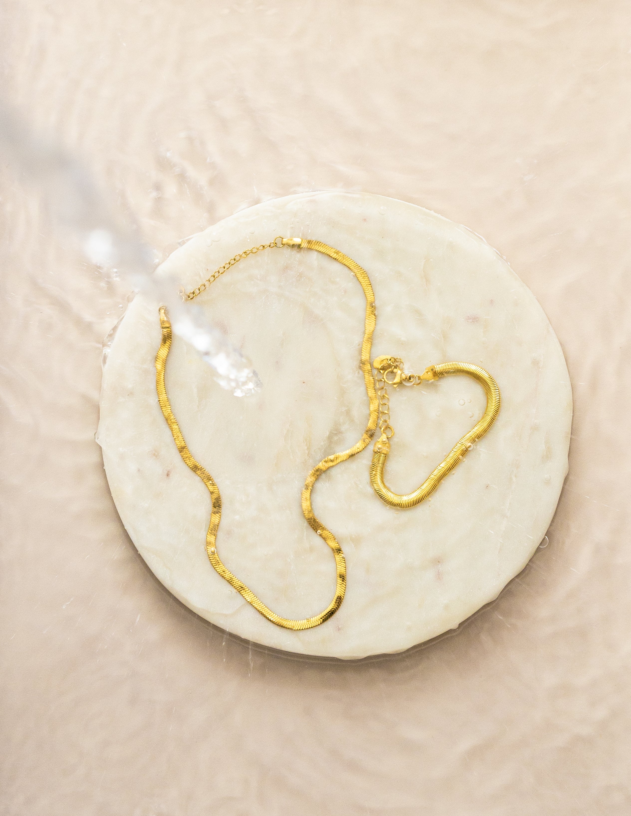 Liquid Gold Herringbone Chain Bracelet