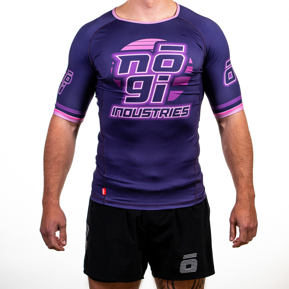 &amp;#39;7Four Short Sleeve Rank Rash Guard Purple