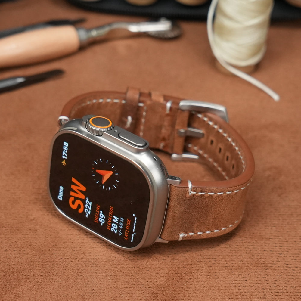Universal Vintage Leather Band – 20-26mm for Apple Watch &amp;amp; Traditional Watches – Italian Cowhide