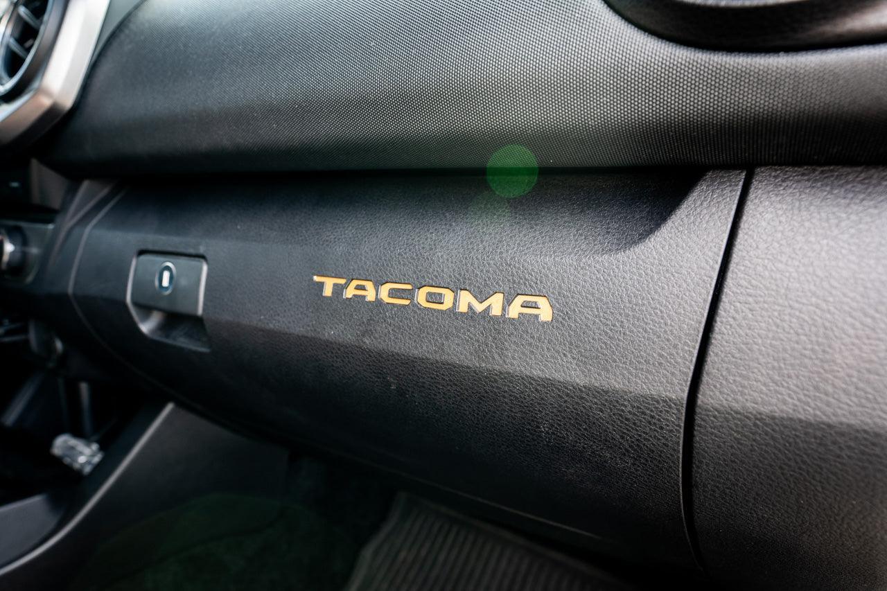 Glove Box &amp;quot;TACOMA&amp;quot; Logo Inlays (Standard Series) - 2016-2023 Tacoma