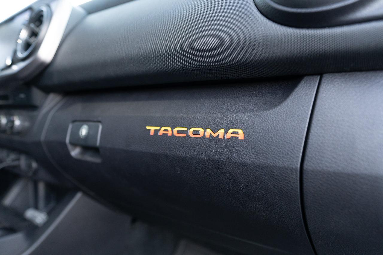 Glove Box &amp;quot;TACOMA&amp;quot; Logo Inlays (Printed Series) - 2016-2023 Tacoma