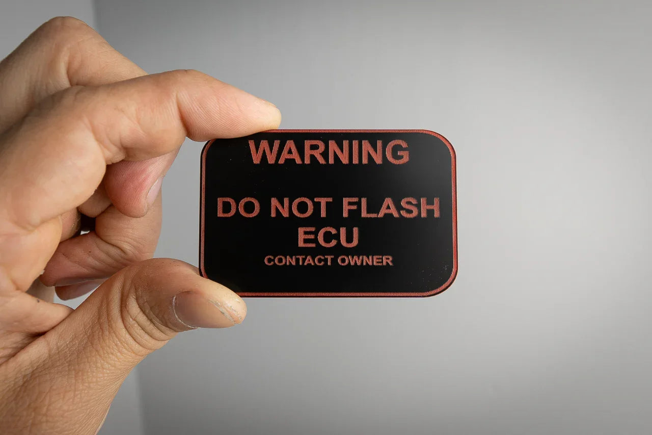 Acrylic Warning Do Not Flash Plate (OBD Port) - Universal