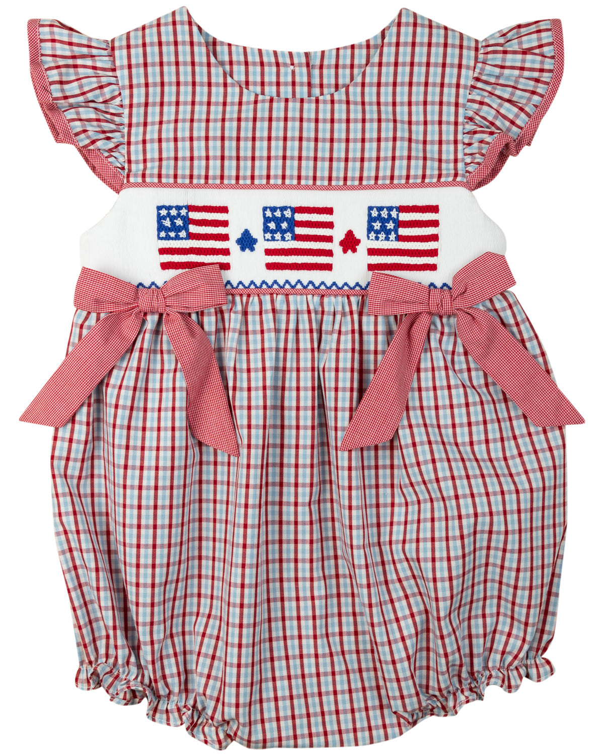 Flags Smocked Checked Bubble- FINAL SALE