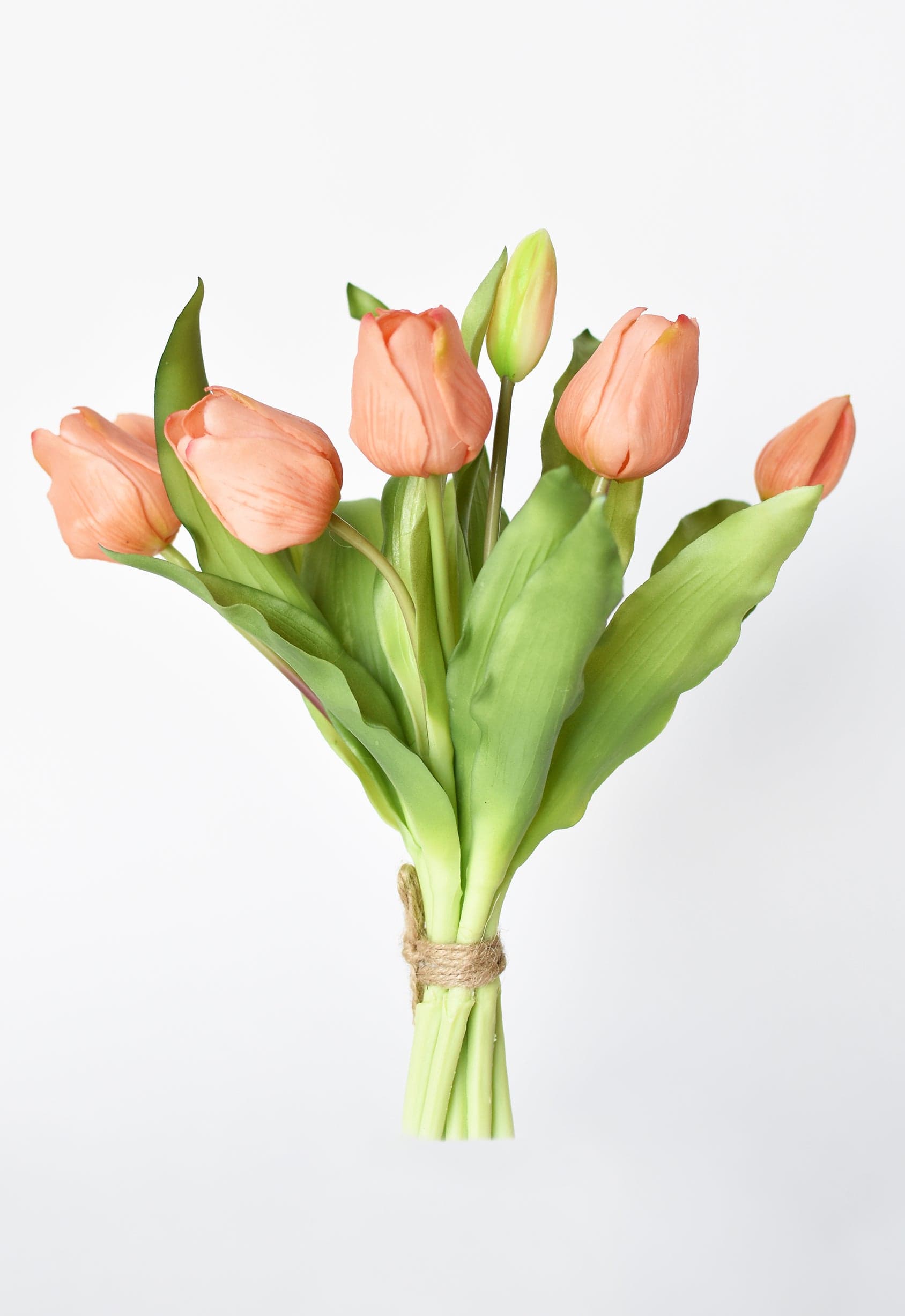 11.75&amp;quot; Faux Real Touch Orange Sorbet Tulip Stem Bundle