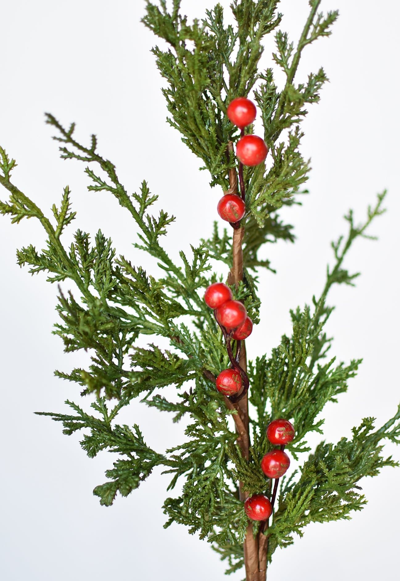 24&amp;quot; Faux Cedar Spray w/ Red Berry Stem