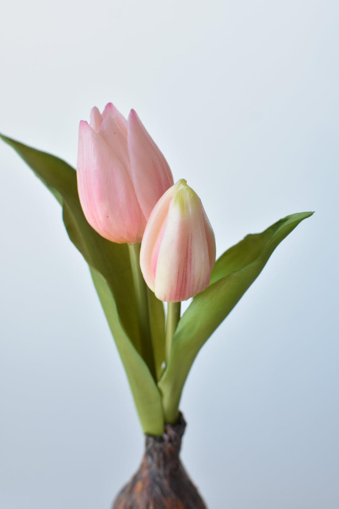 8&amp;quot; Faux Real Touch Soft Pink Tulips in Bulb w/pick