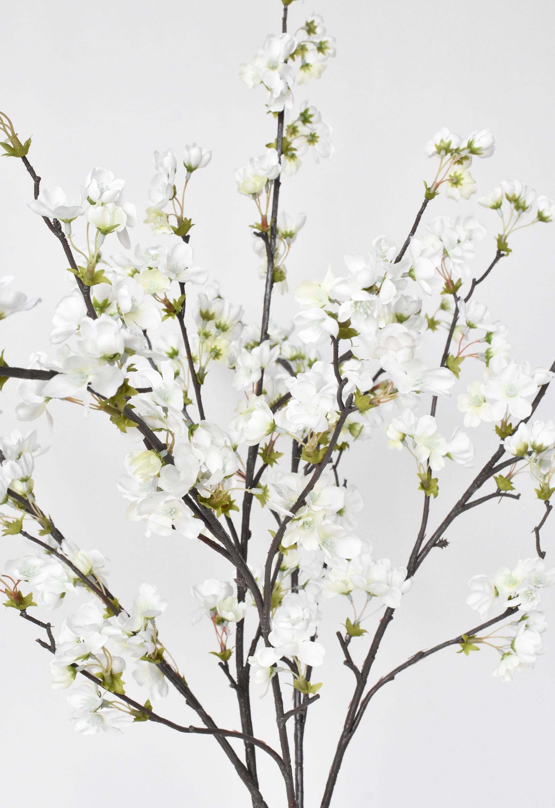 36&amp;quot; Faux Quince Blossom Cream / White Stem Flowering Branch