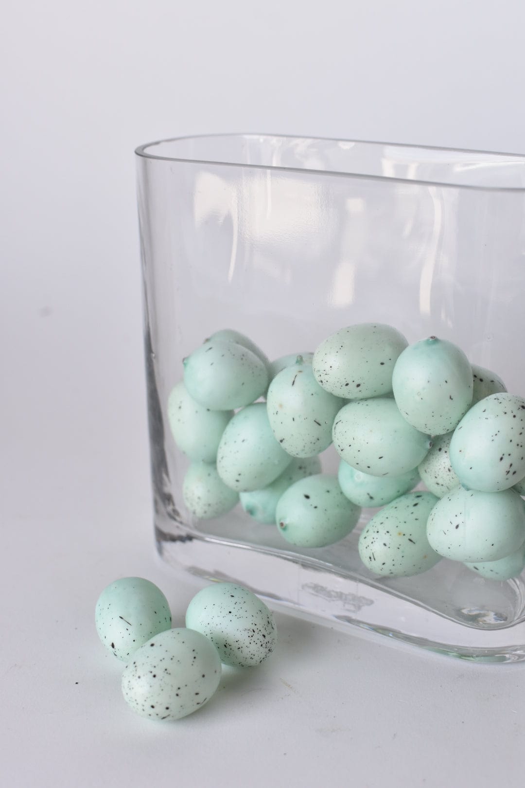 1.25&amp;quot; Faux Light Blue/Green Eggs With Speckles (24 eggs)
