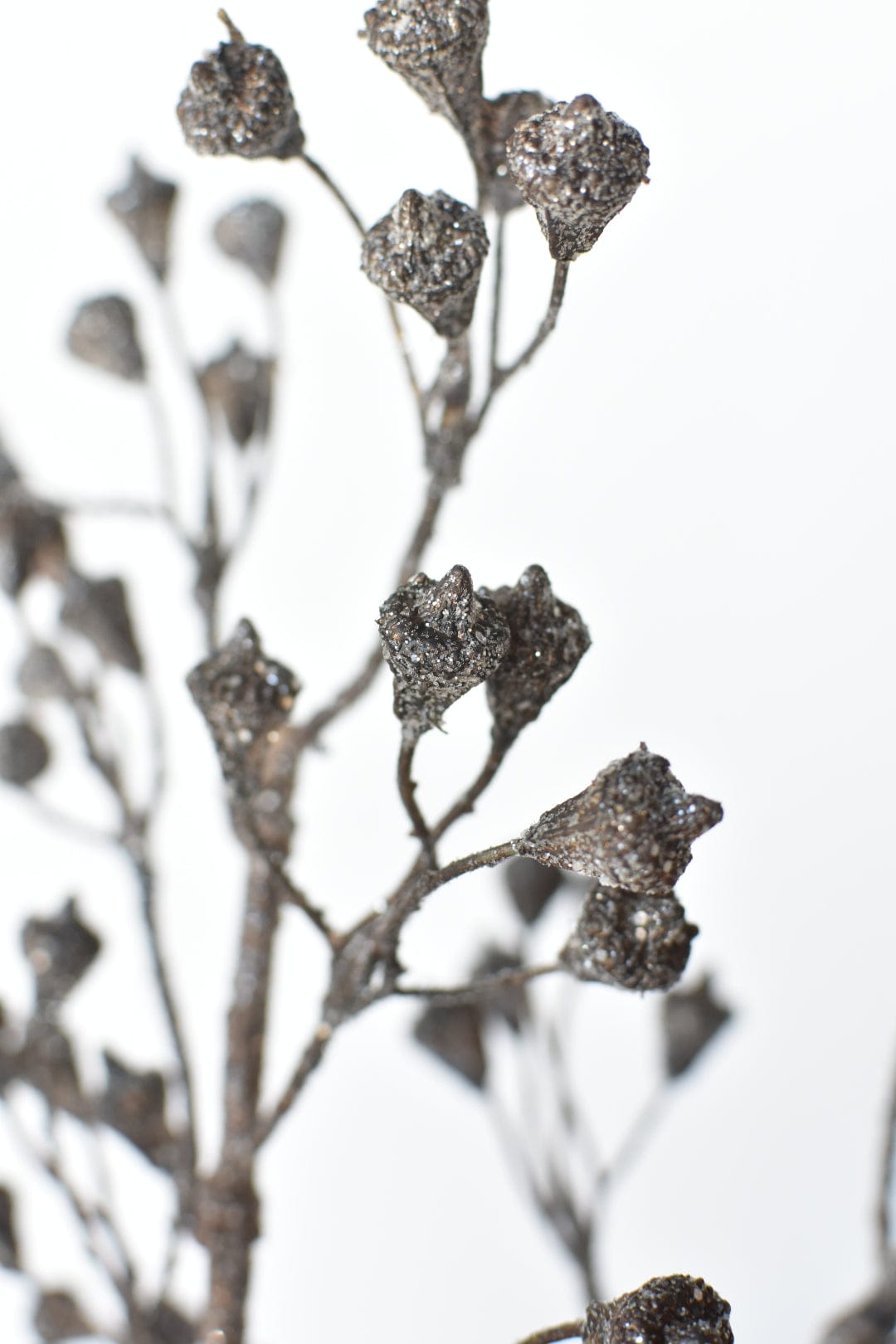 21&amp;quot; Faux Ice Glittered Twig with Pod Bundle (3 Stems)