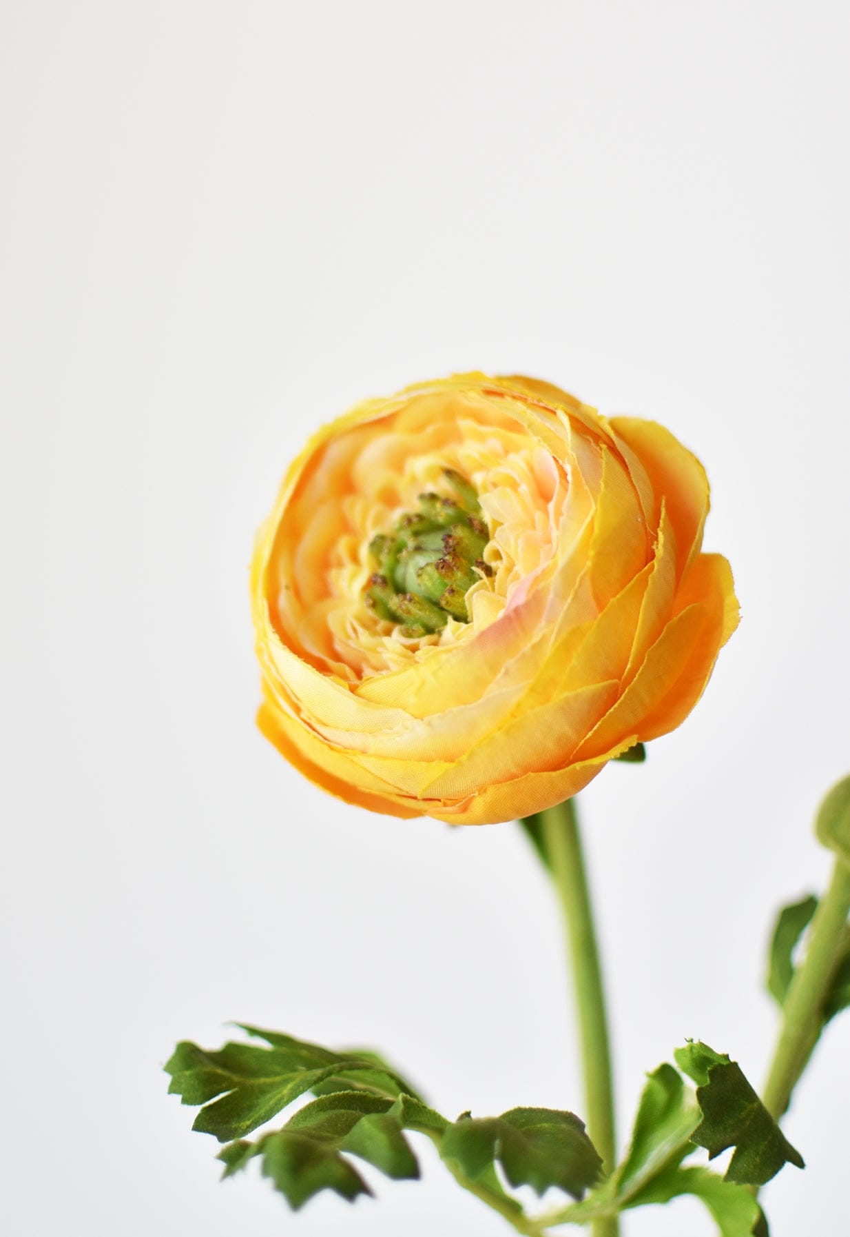 13&amp;quot; Faux Yellow Gold Ranunculus Stem