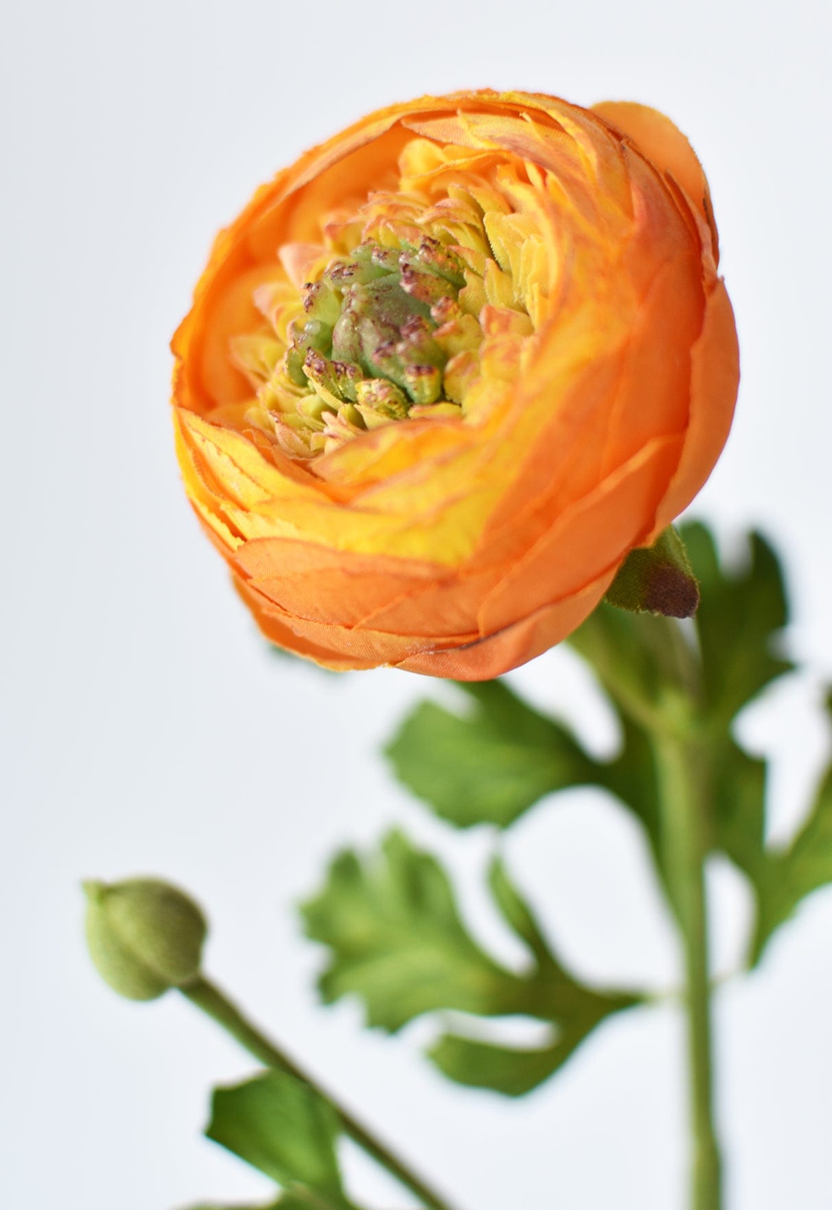 13&amp;quot; Faux Orange Ranunculus Stem