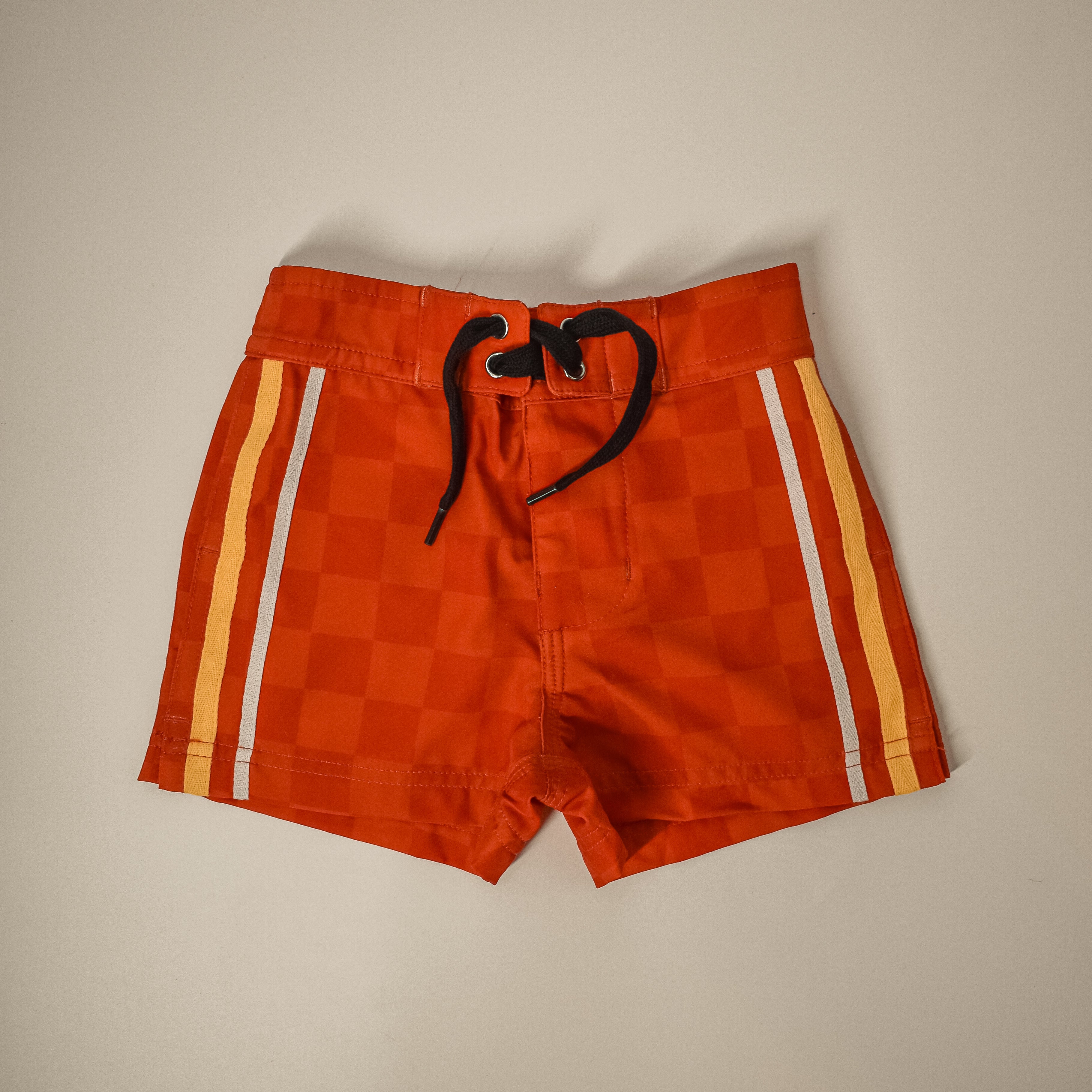 RETRO-WAVE HYBRID BOARD SHORT - RED/ORANGE