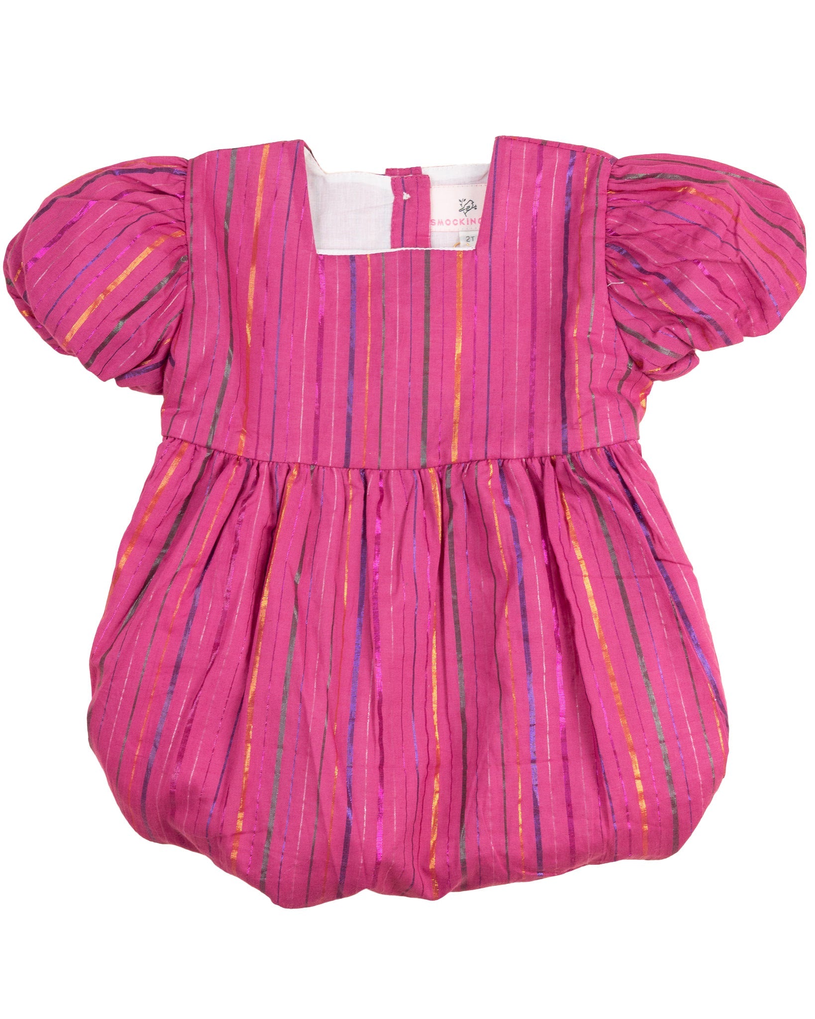 Hot Pink Puff Sleeve Bubble with Lurex