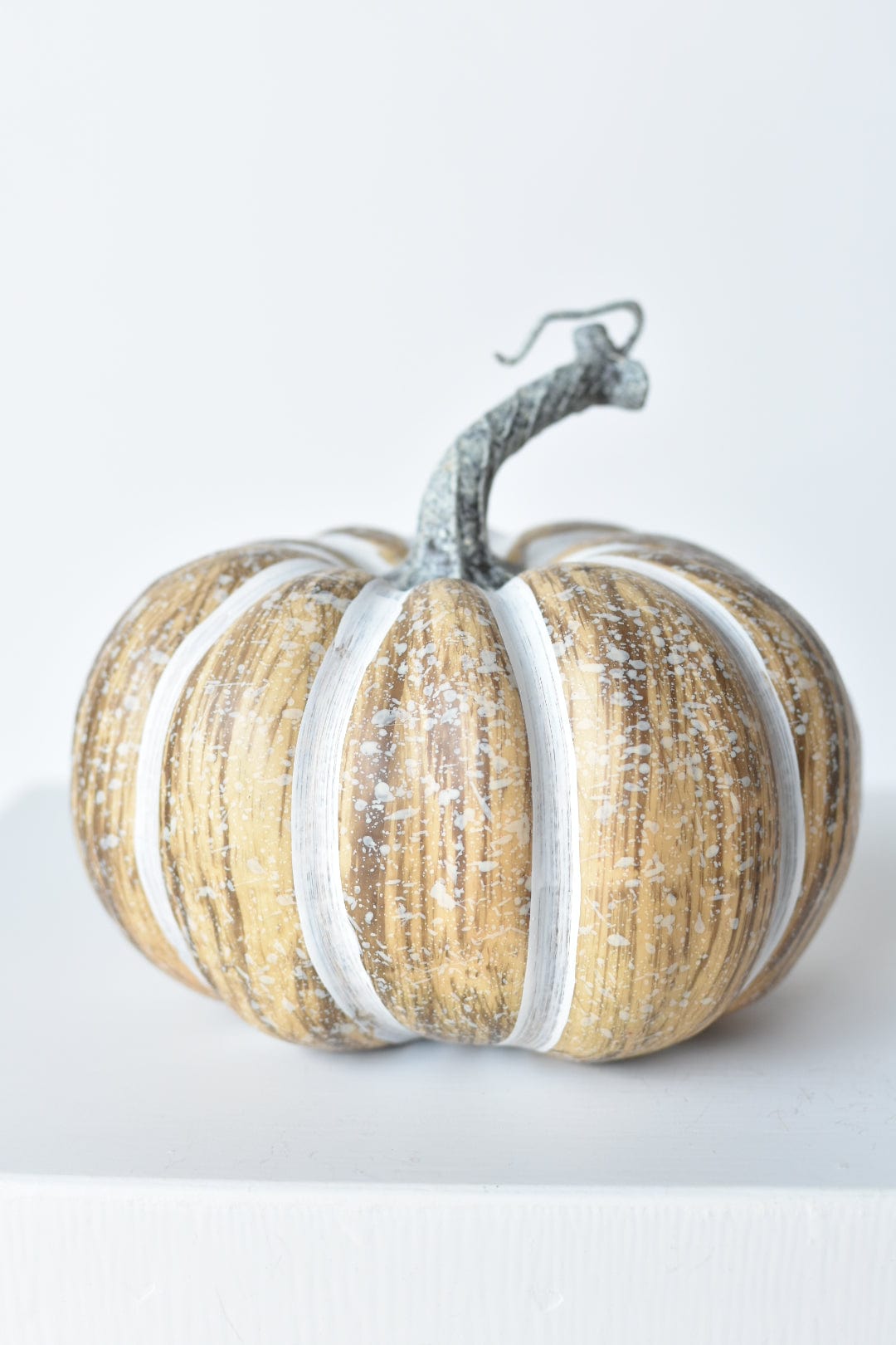 6.5&amp;quot;Hx7.5&amp;quot;W Faux Pumpkin Beige White - Wide