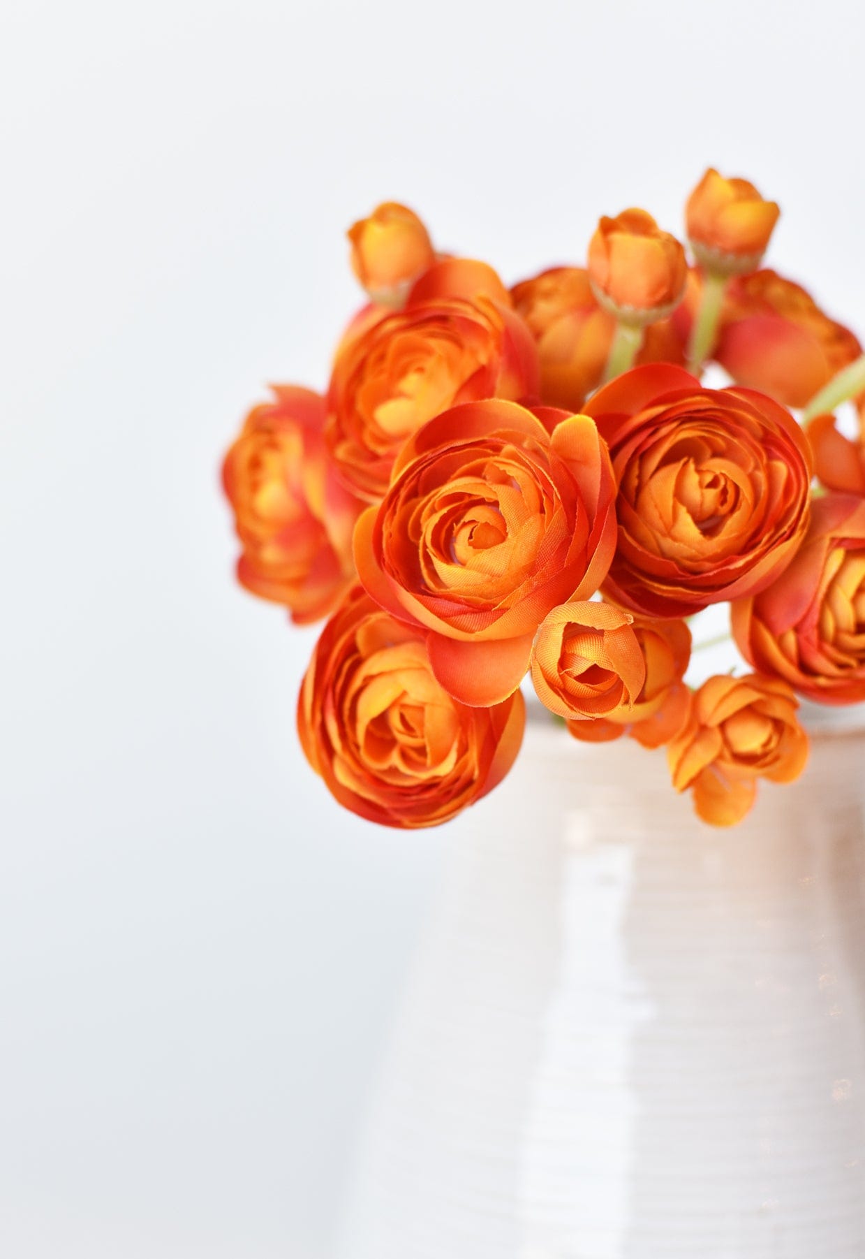 10.5&amp;quot; Faux Peachy Orange Ranunculus Stem Bundle