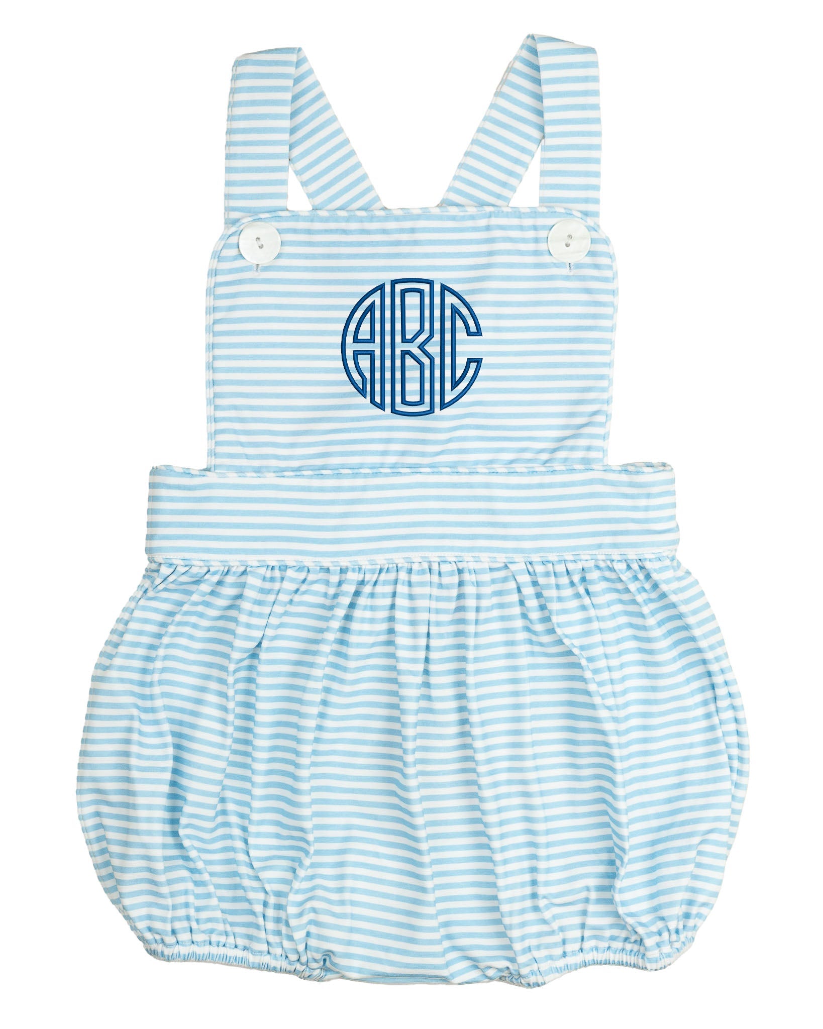 Baby Blue Striped Knit Sun Bubble- FINAL SALE