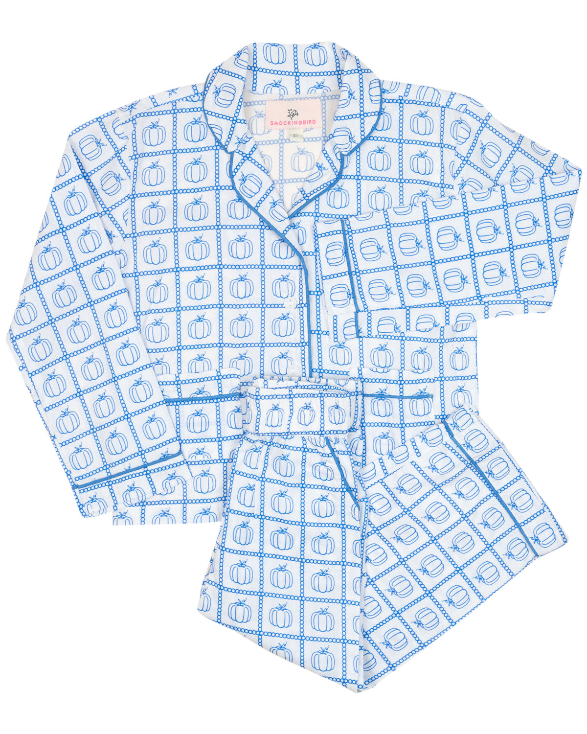 Blue Pumpkin Check Print Pajama Set- FINAL SALE