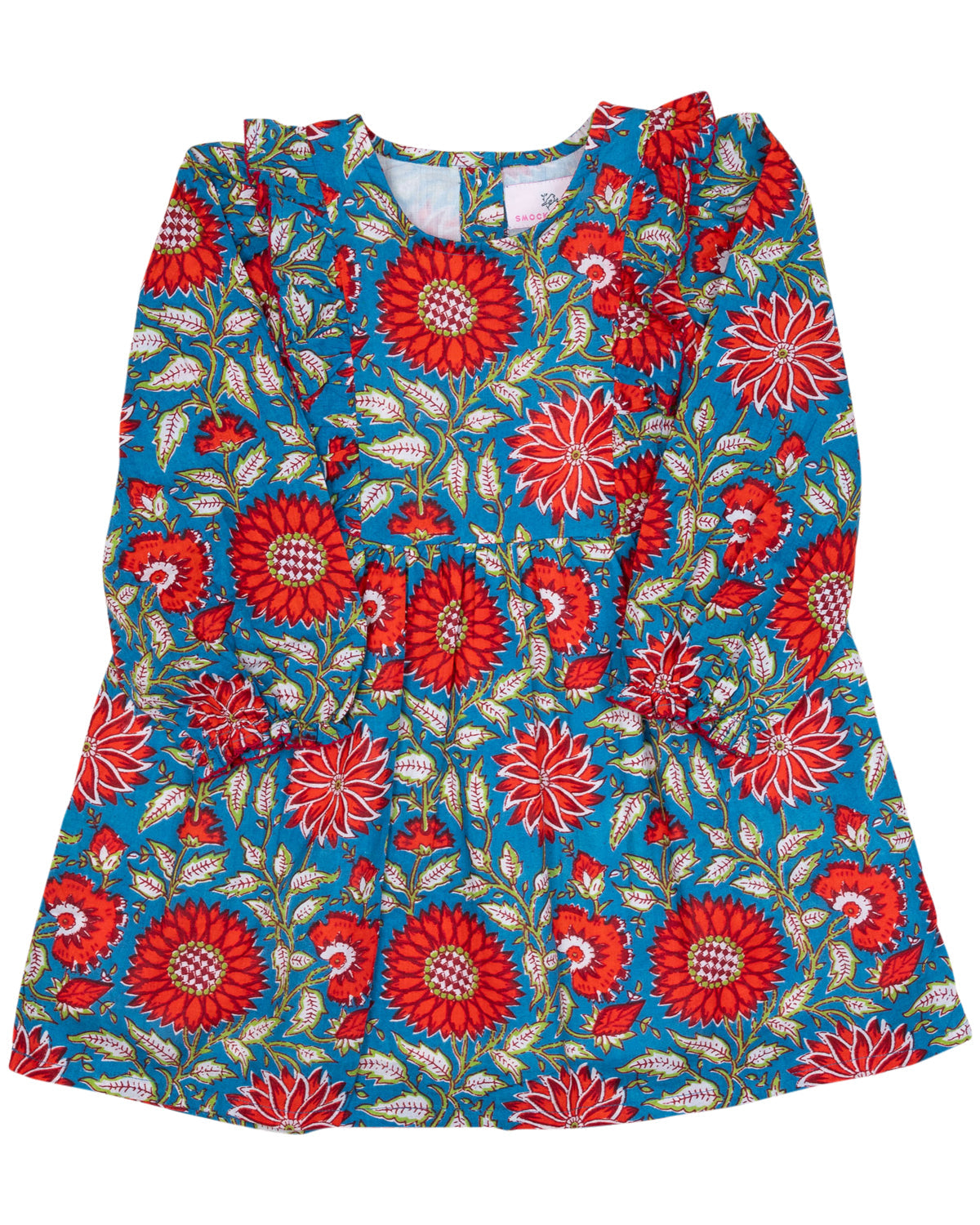 Fall Red Floral Print Dress