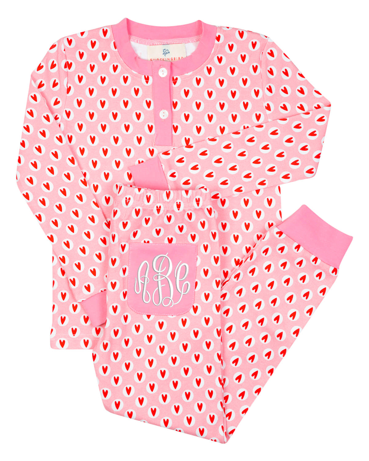 Valentine Hearts Knit Pajama Set- FINAL SALE