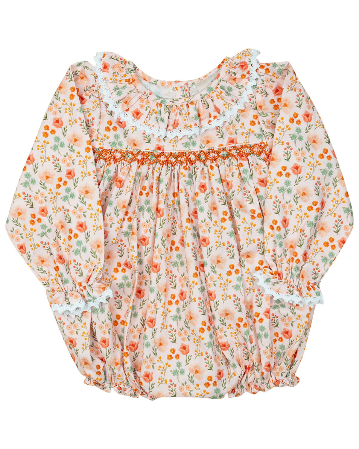 Fall Floral Smocked Bubble