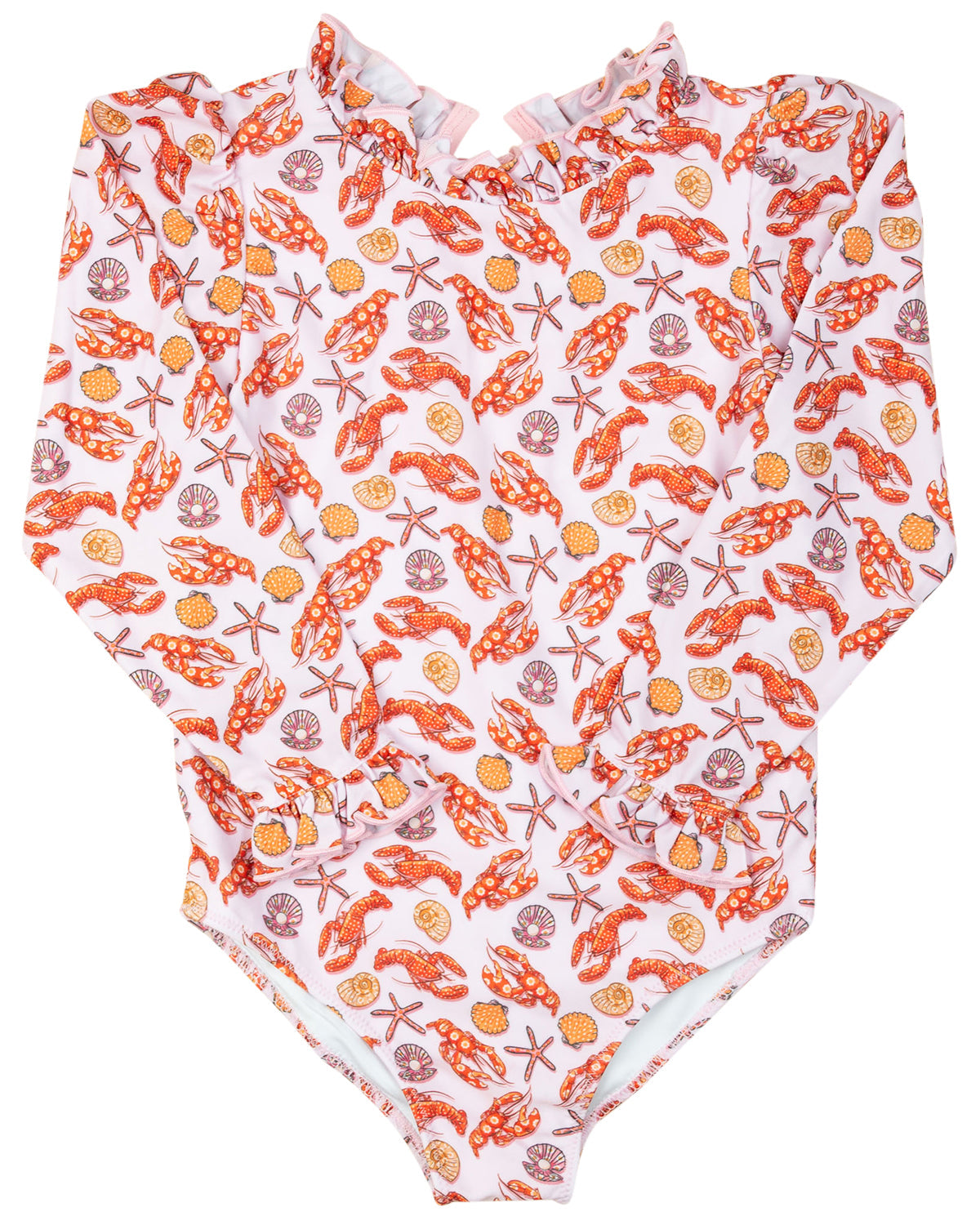 Red as a Lobster Long Sleeve One Piece- FINAL SALE