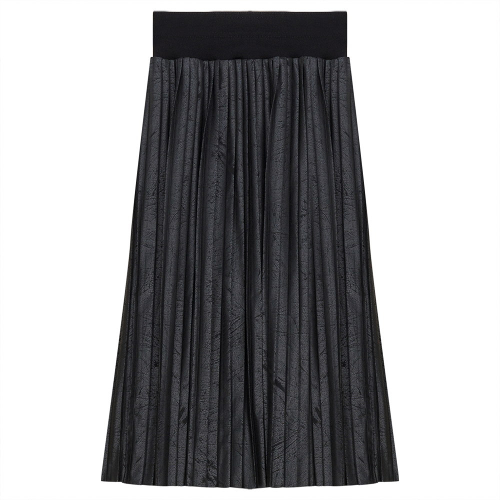 Leather Pleated Skirt