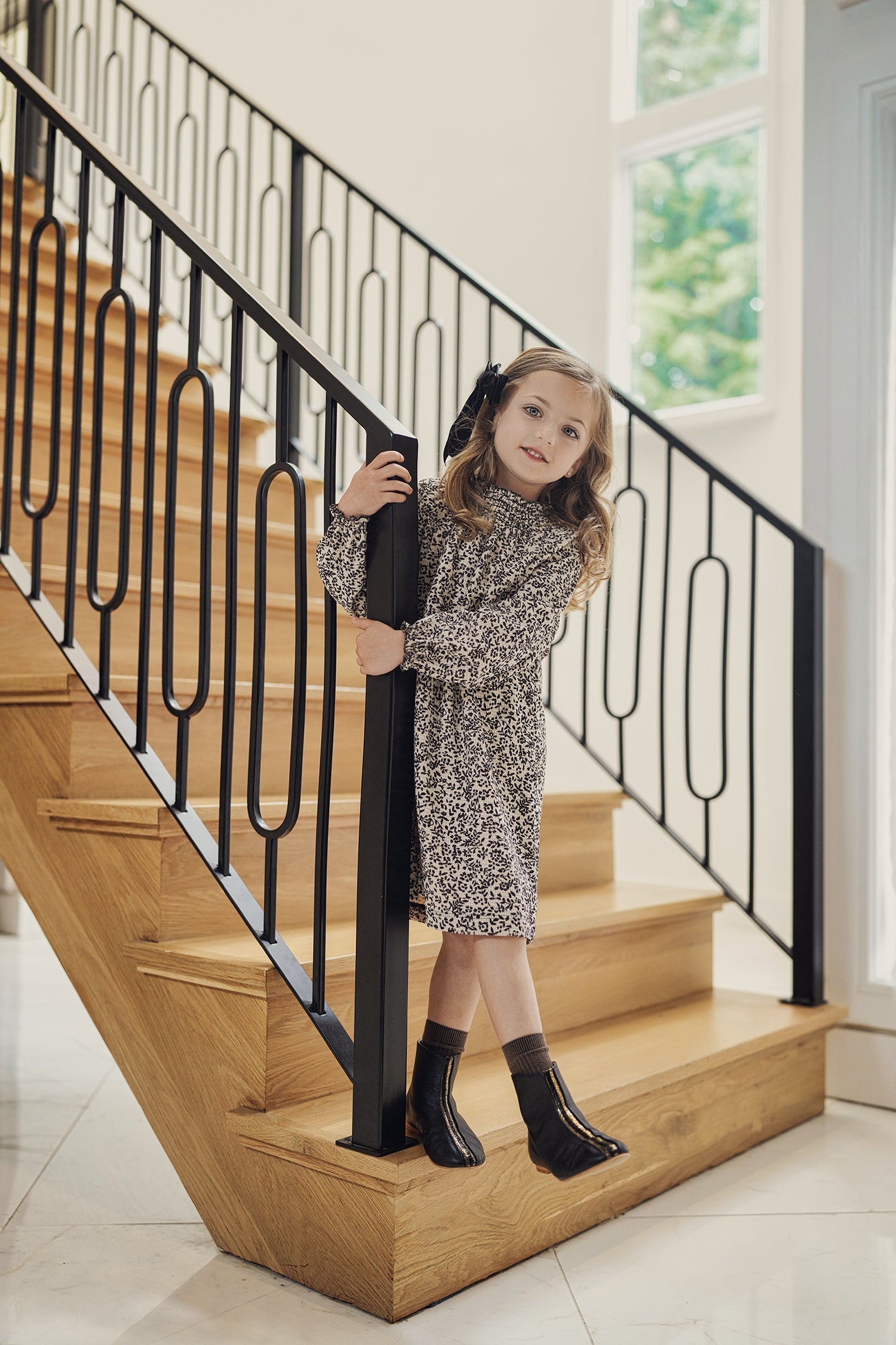 Dress with Smocking Collar