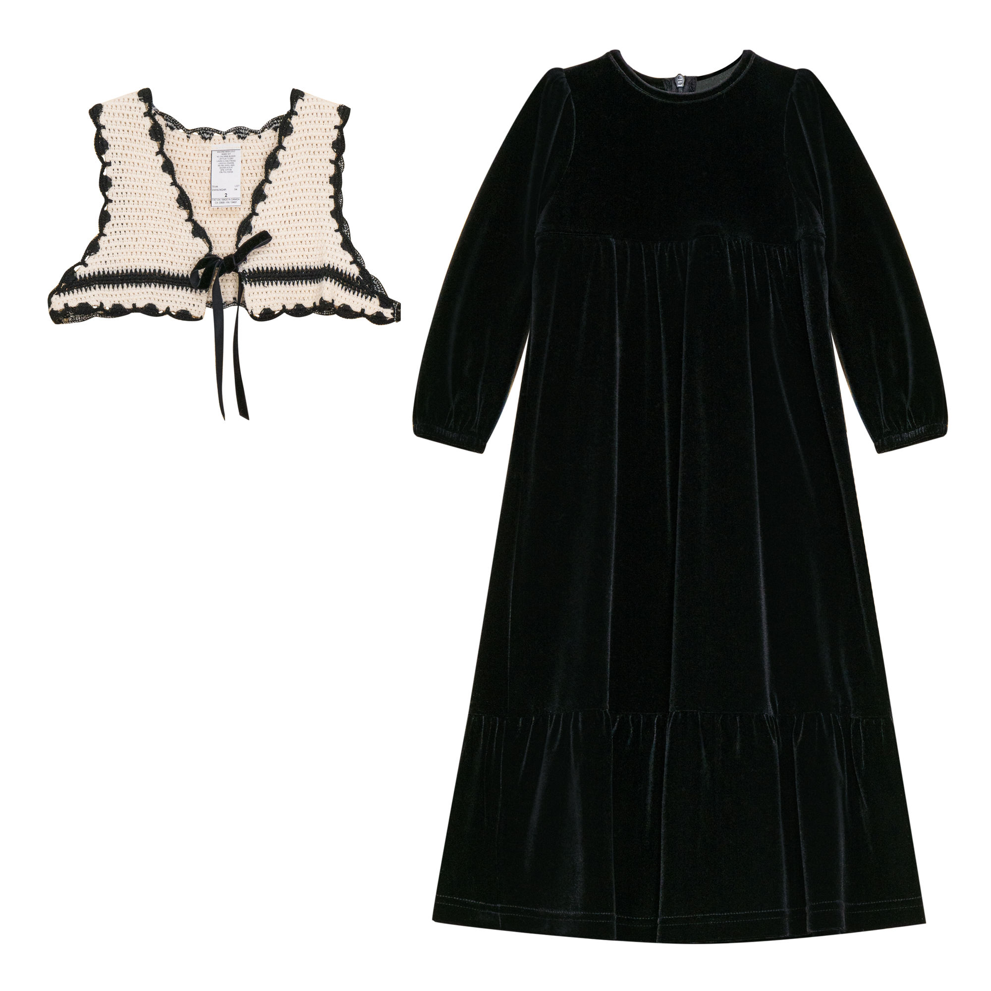 Dress with Contrast Vest