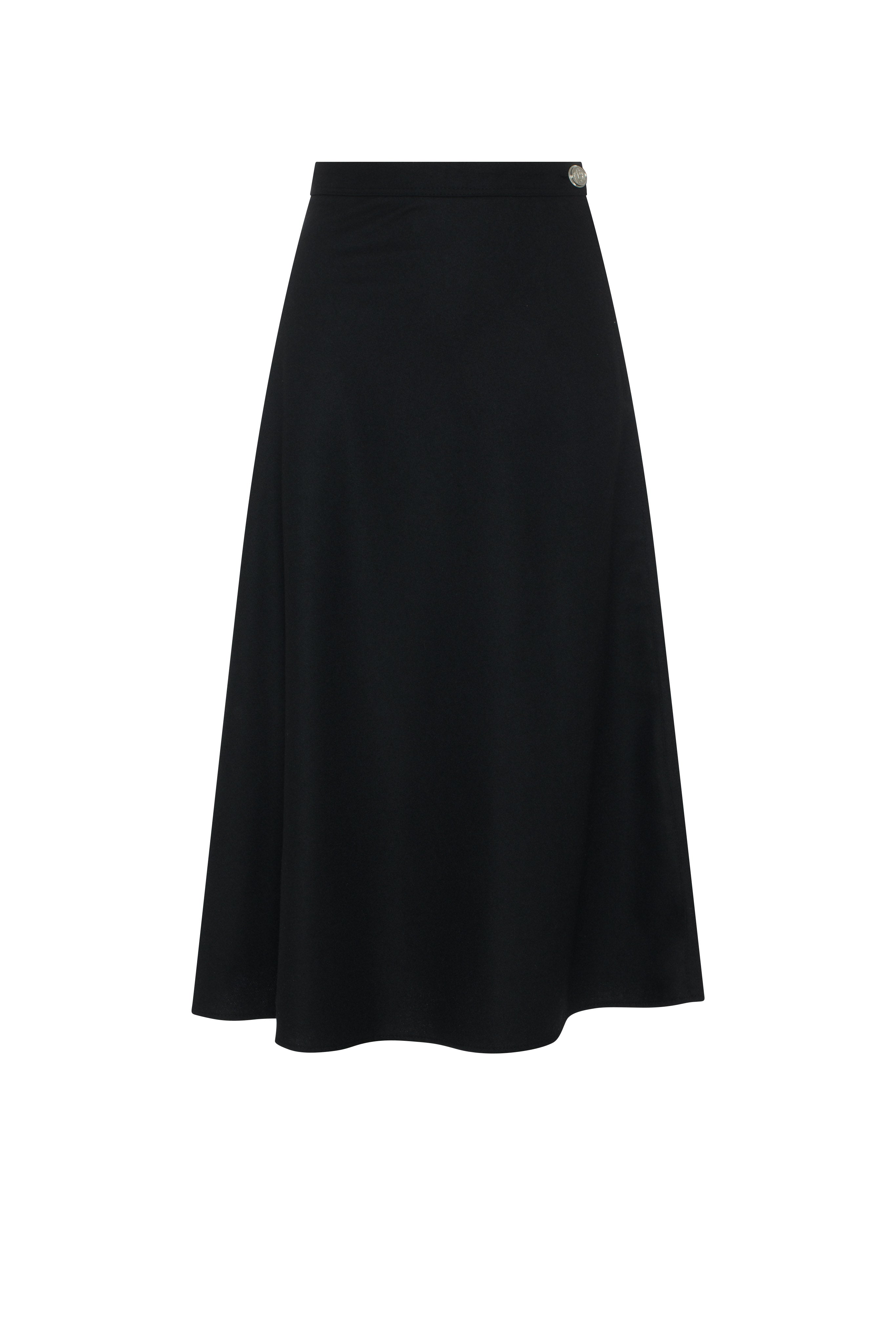 Side Button Paneled Skirt