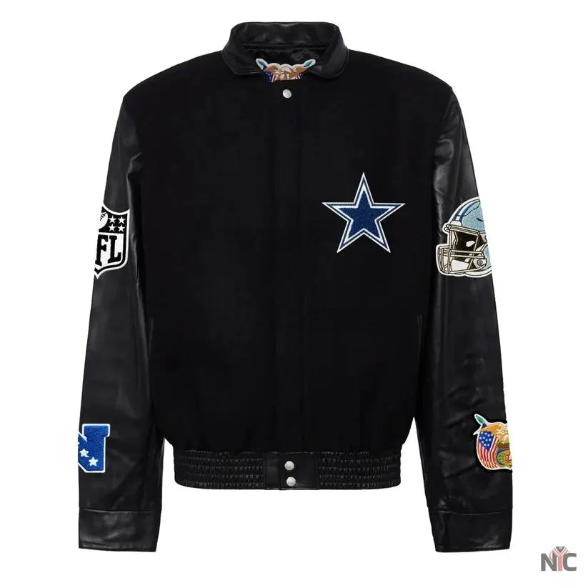 Dallas Cowboys Jeff Hamilton Wool And Leather Varsity Jacket