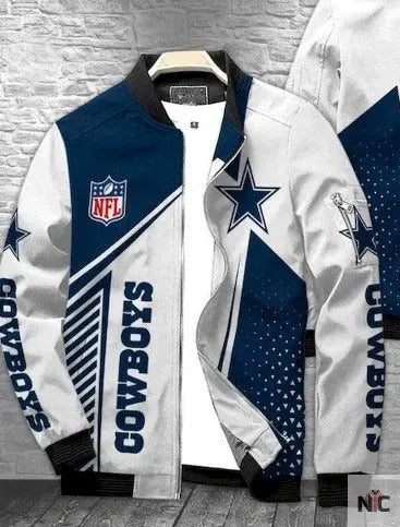 Dallas Cowboys White Bomber Jacket