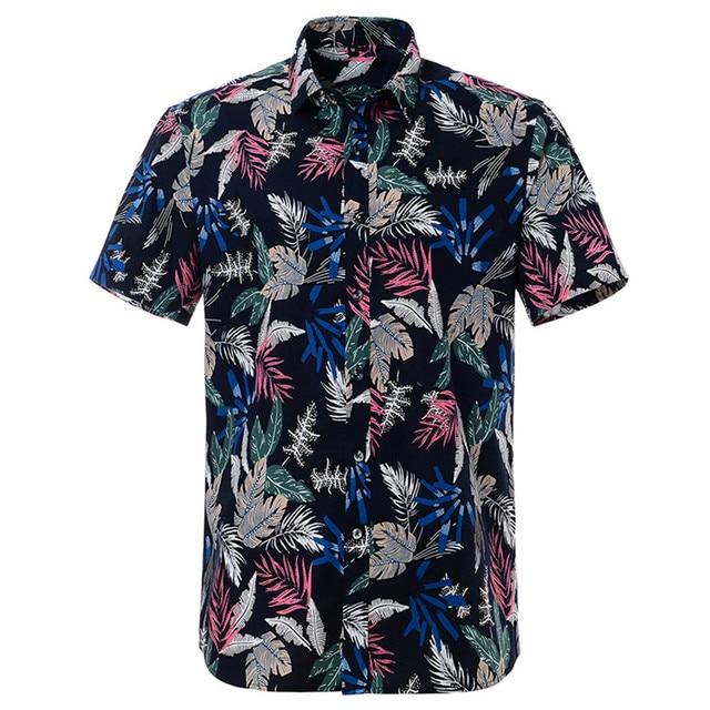 Dark Neon Hawaiian Cotton Short Sleeve Shirt