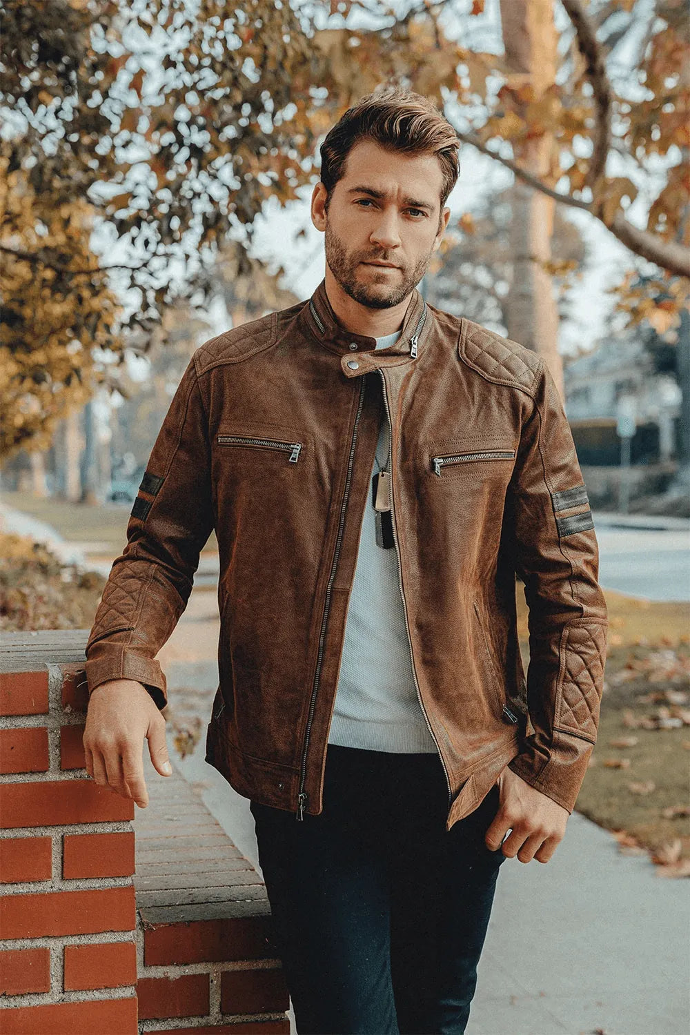 Denver Men’s Brown Flavor Bomber Leather Jacket