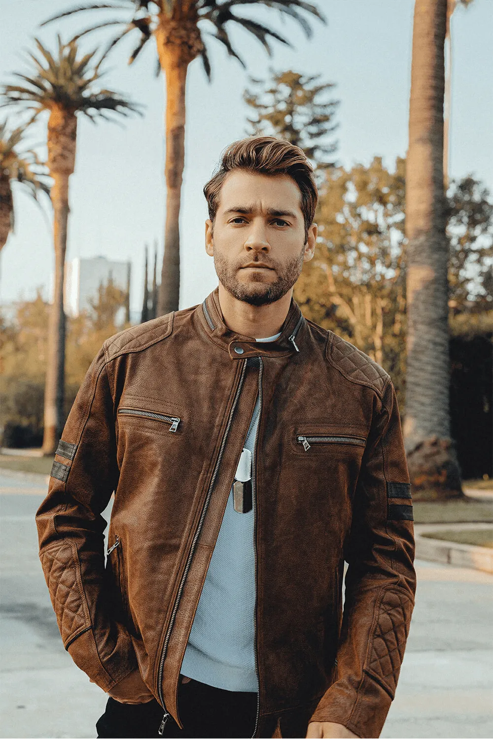 Denver Men’s Brown Flavor Bomber Leather Jacket