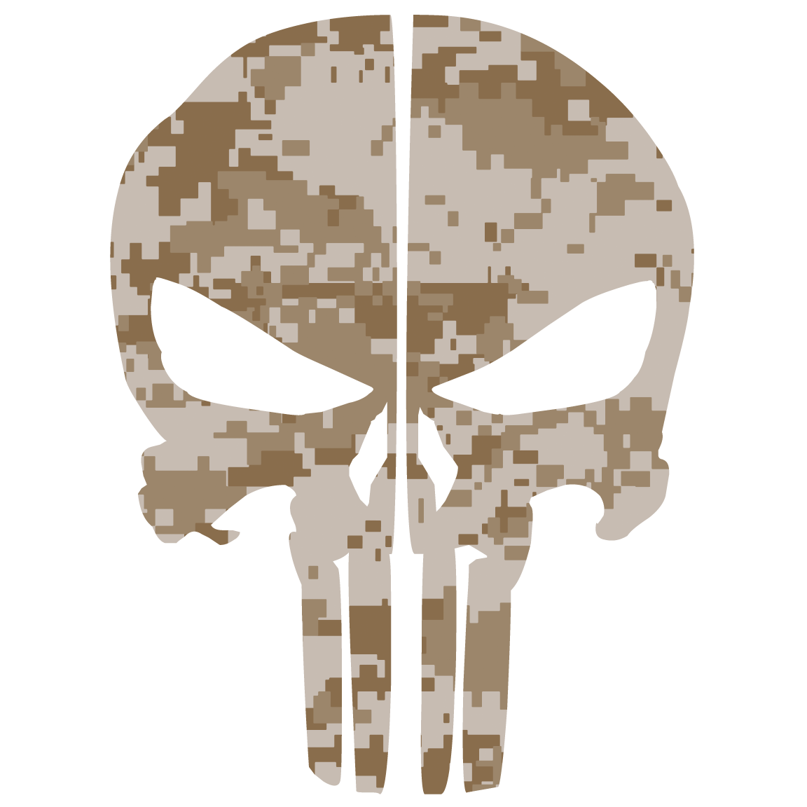 DESERT DIGITAL CAMO PUNISHER SKULL REAR HELMET REFLECTIVE HELMET DECAL