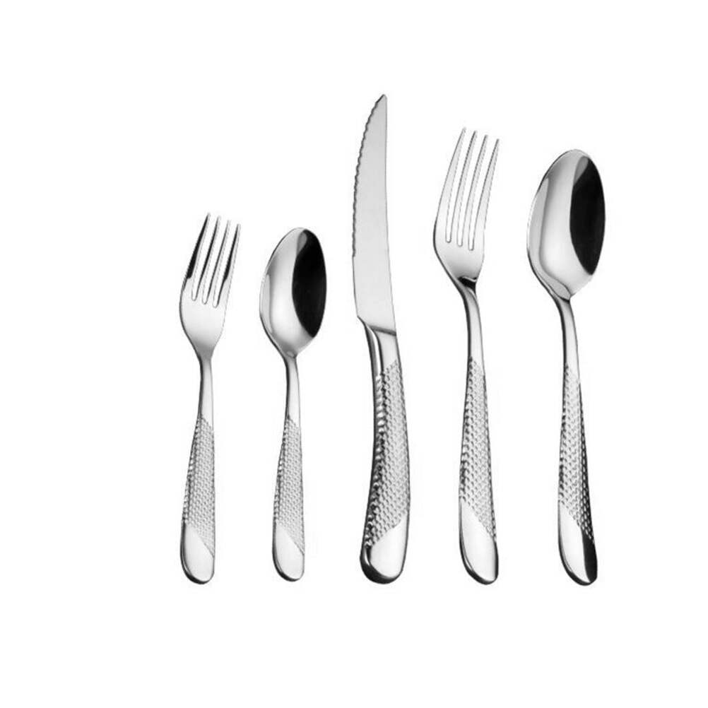 Diagonal Textured Stainless Steel Cutlery Set | 3CARATS