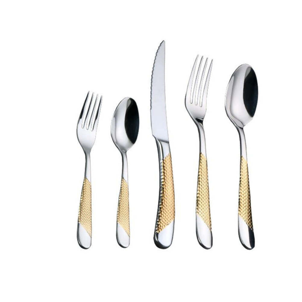 Diagonal Textured Stainless Steel Cutlery Set | 3CARATS