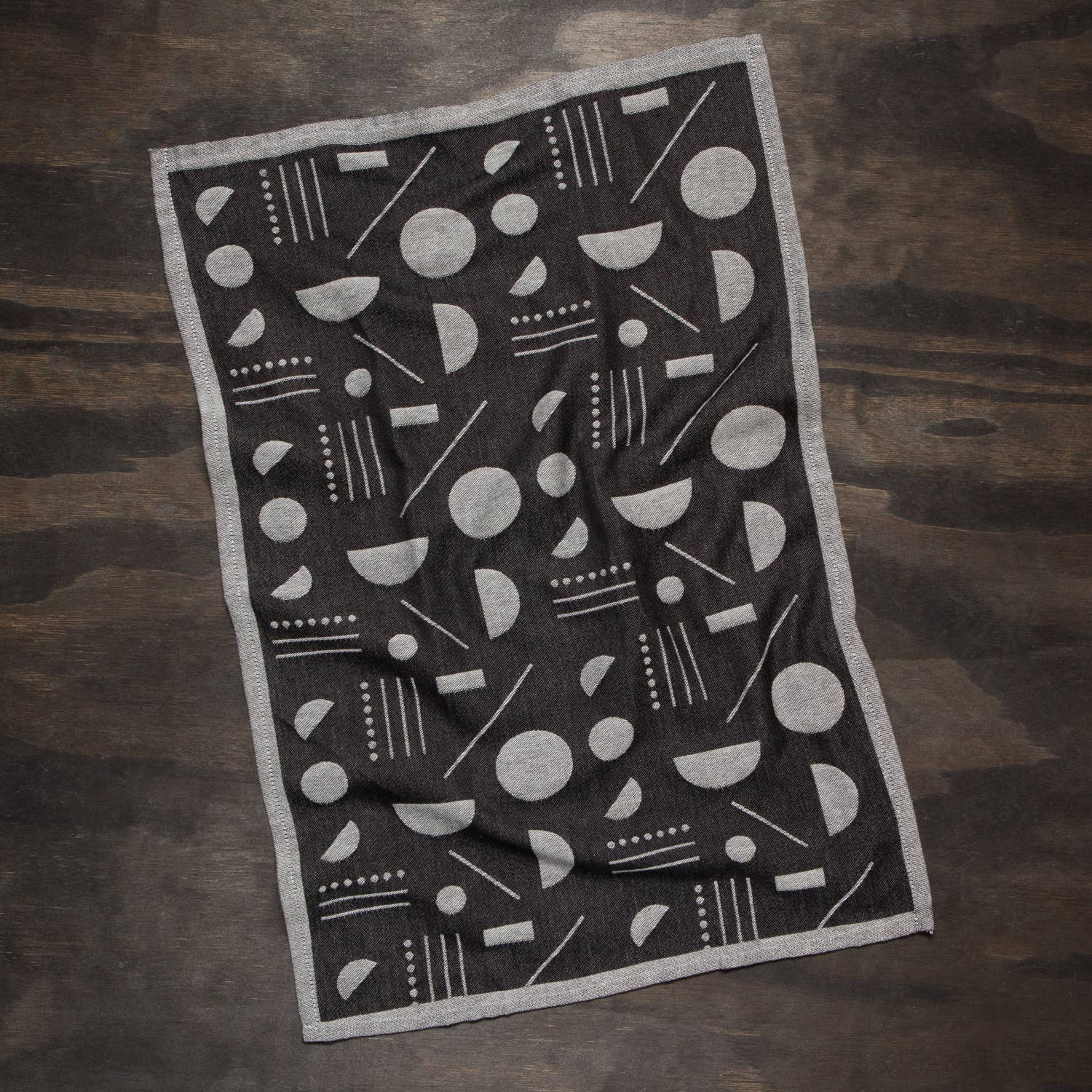 Domino Woven Cotton Jacquard Dishtowel | Geometry Modern Hand Tea Dish Cloth | 18&amp;quot; x 28&amp;quot;