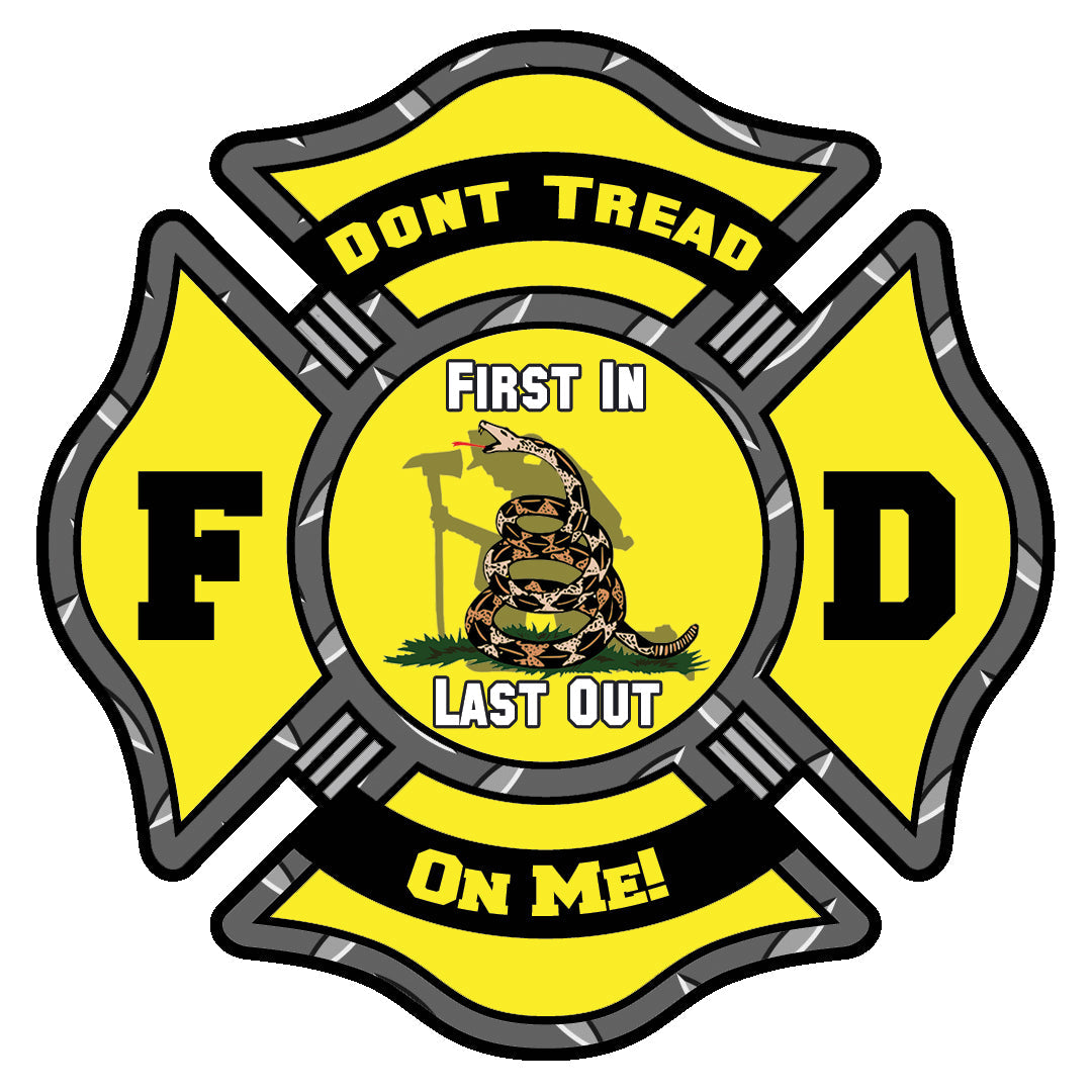 DON&amp;#39;T TREAD ON ME FIREFIGHTER MALTESE CROSS WINDOW DECAL