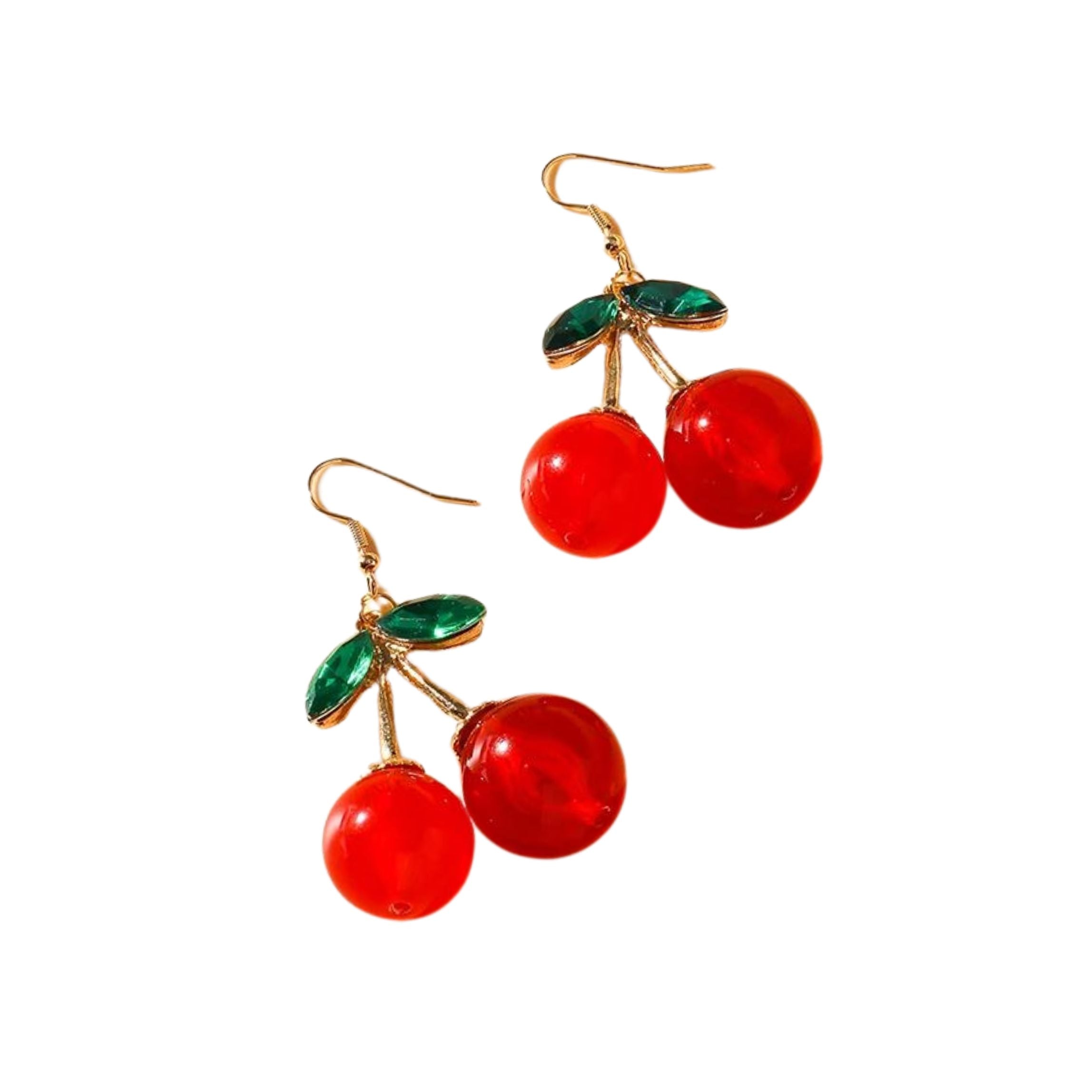 Double Cherries Rockabilly Earrings | 2.5&amp;quot; long